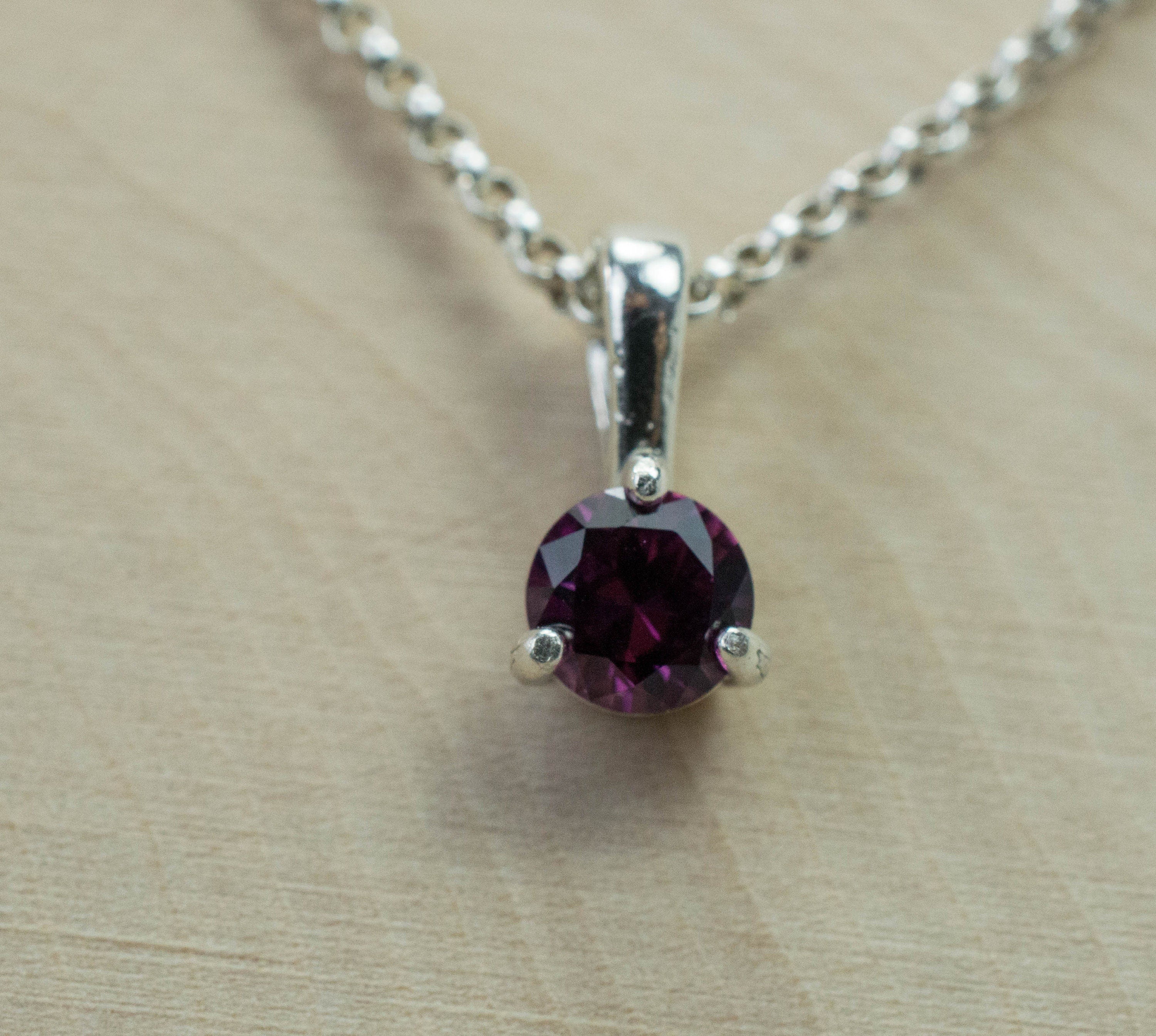 Purple Garnet Pendant; Natural Untreated Mozambique Garnet; 0.600cts