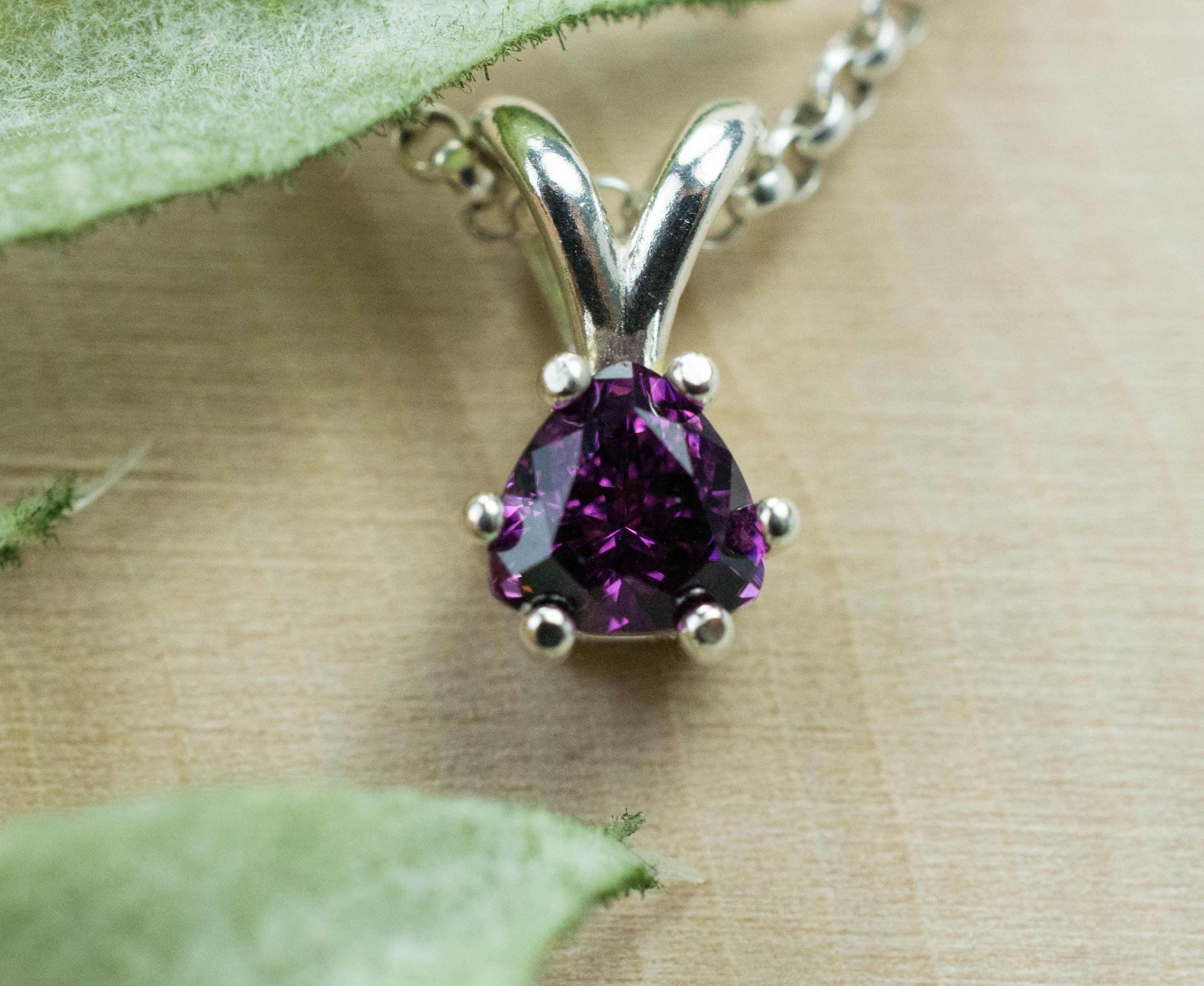 Purple Garnet Pendant; Natural Untreated Mozambique Garnet; 0.610cts