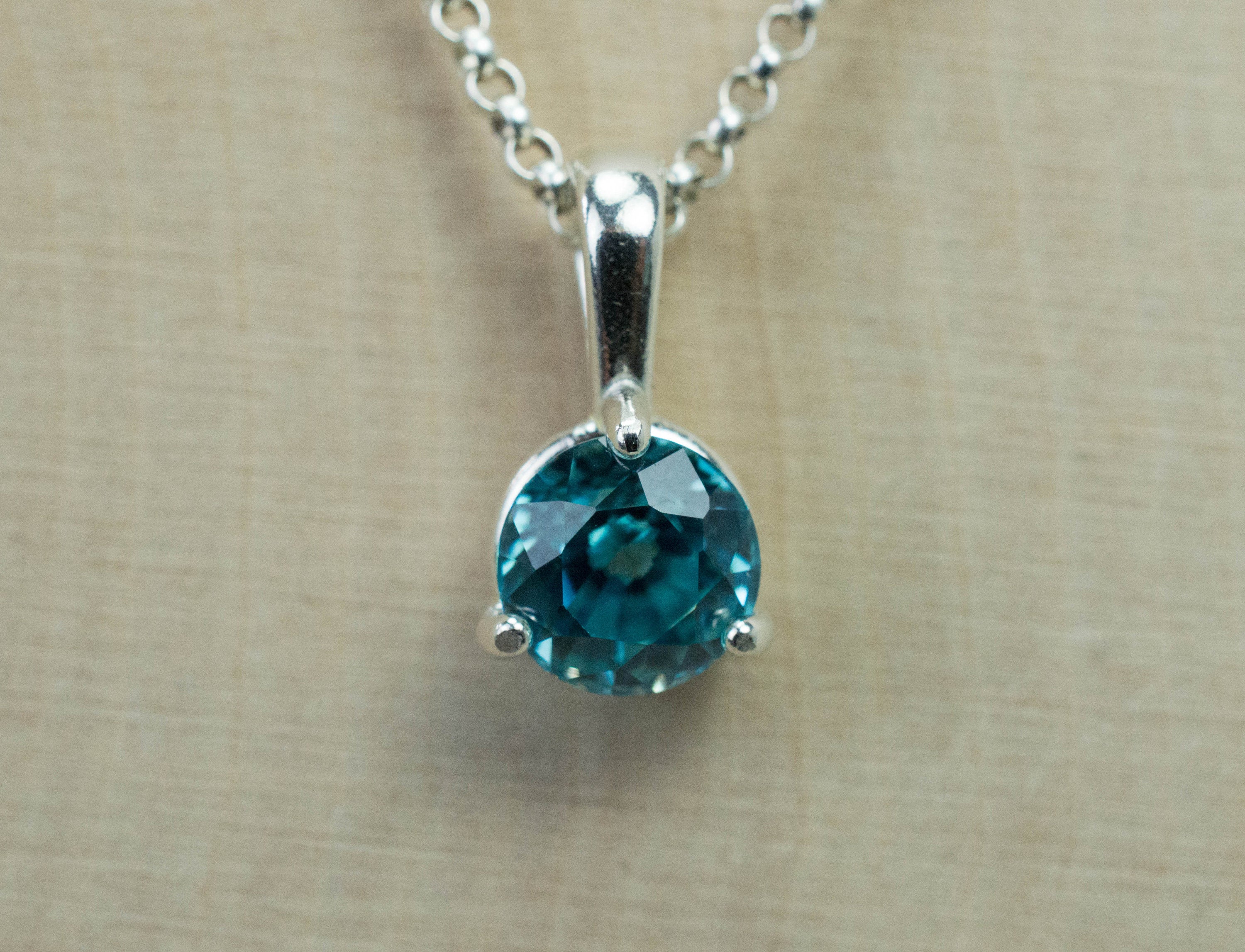 Blue Zircon Pendant, Natural Cambodian Zircon; 1.930cts