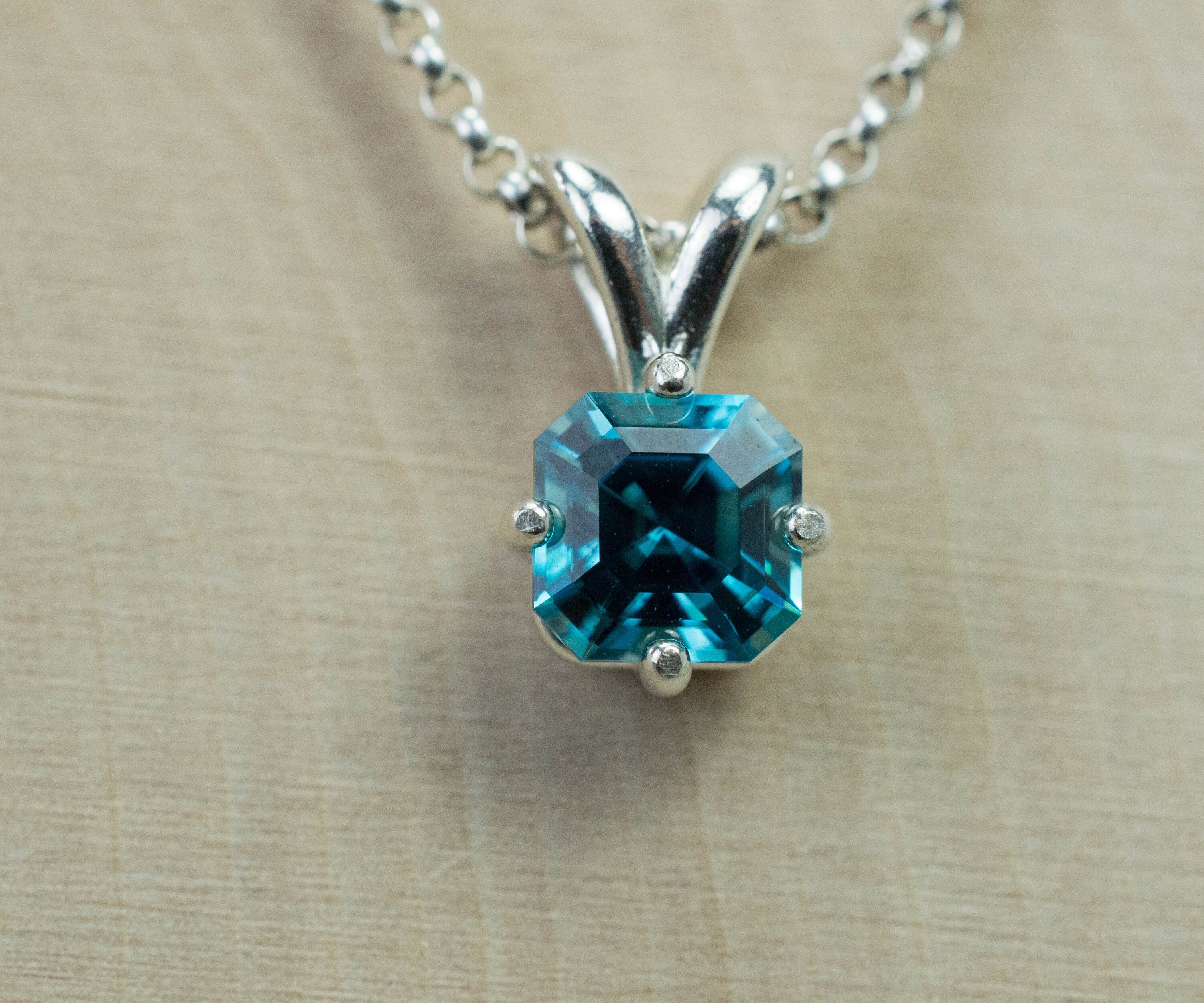 Blue Zircon Pendant, Natural Cambodian Zircon; 1.620cts