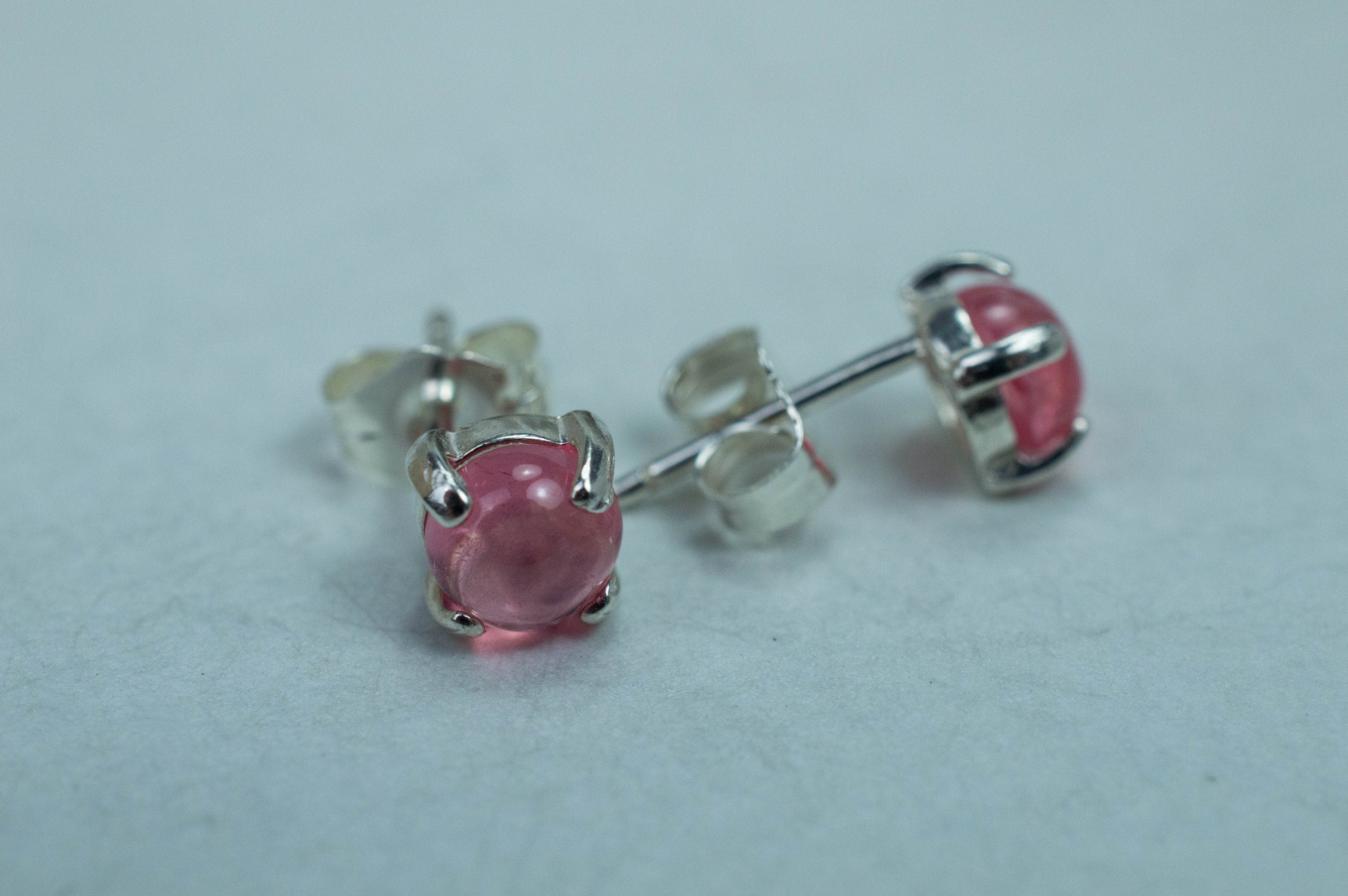 Rhodochrosite Earrings; Natural Untreated USA Sweet Home Rhodochrosite; 1.410cts - Mark Oliver Gems