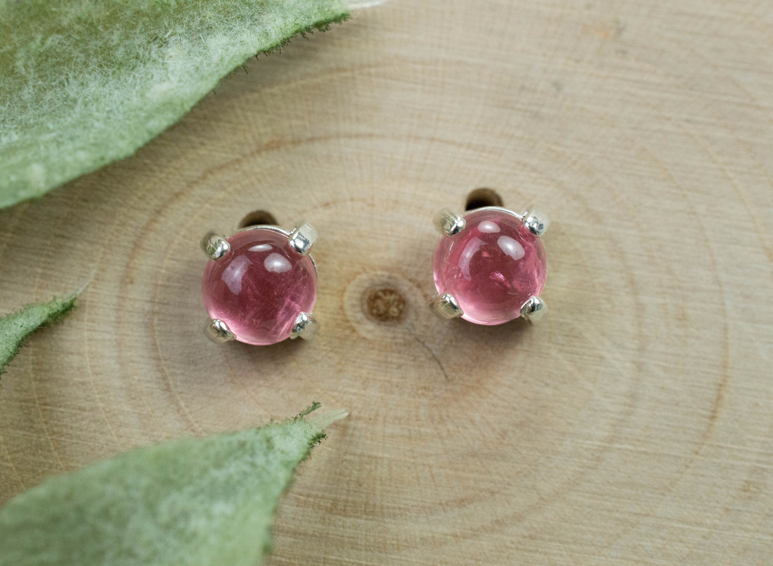 Rhodochrosite Earrings; Natural Untreated USA Sweet Home Rhodochrosite; 1.410cts - Mark Oliver Gems