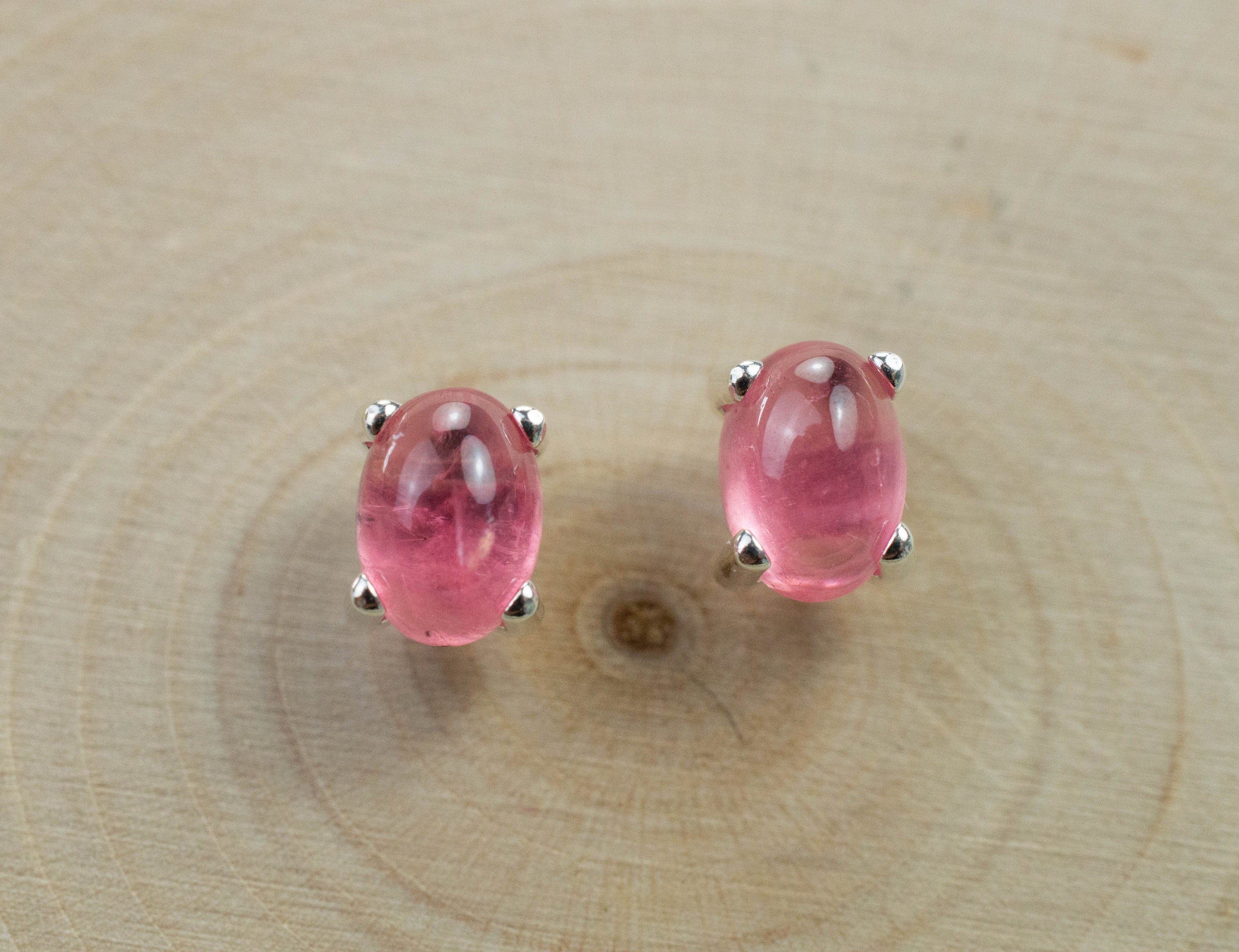 Rhodochrosite Earrings; Natural Untreated USA Sweet Home Rhodochrosite; 2.635cts - Mark Oliver Gems