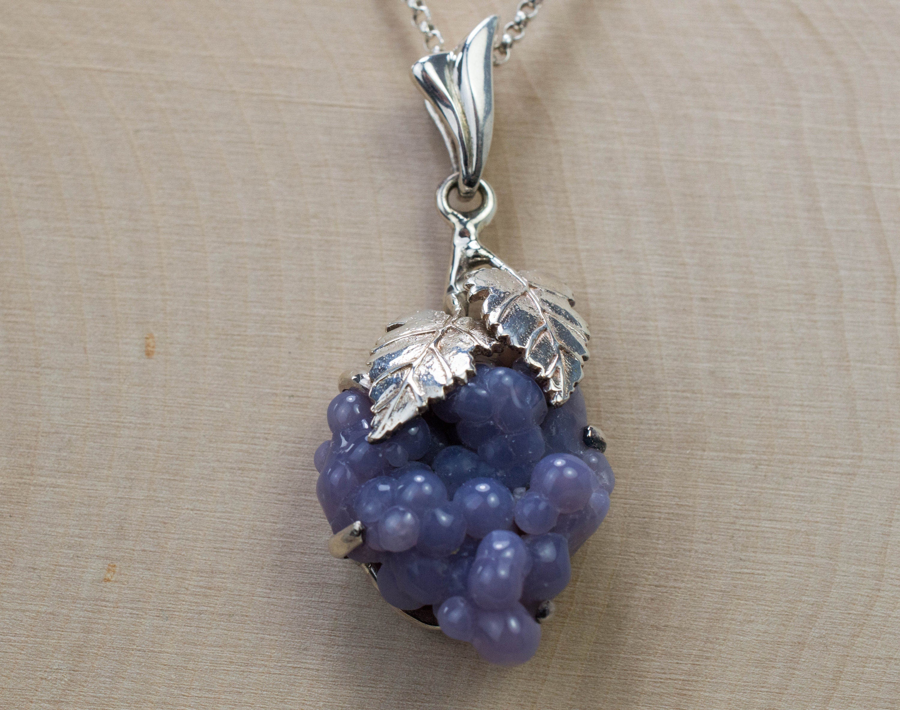 Grape Agate Pendant, Genuine Untreated Indonesian Agate