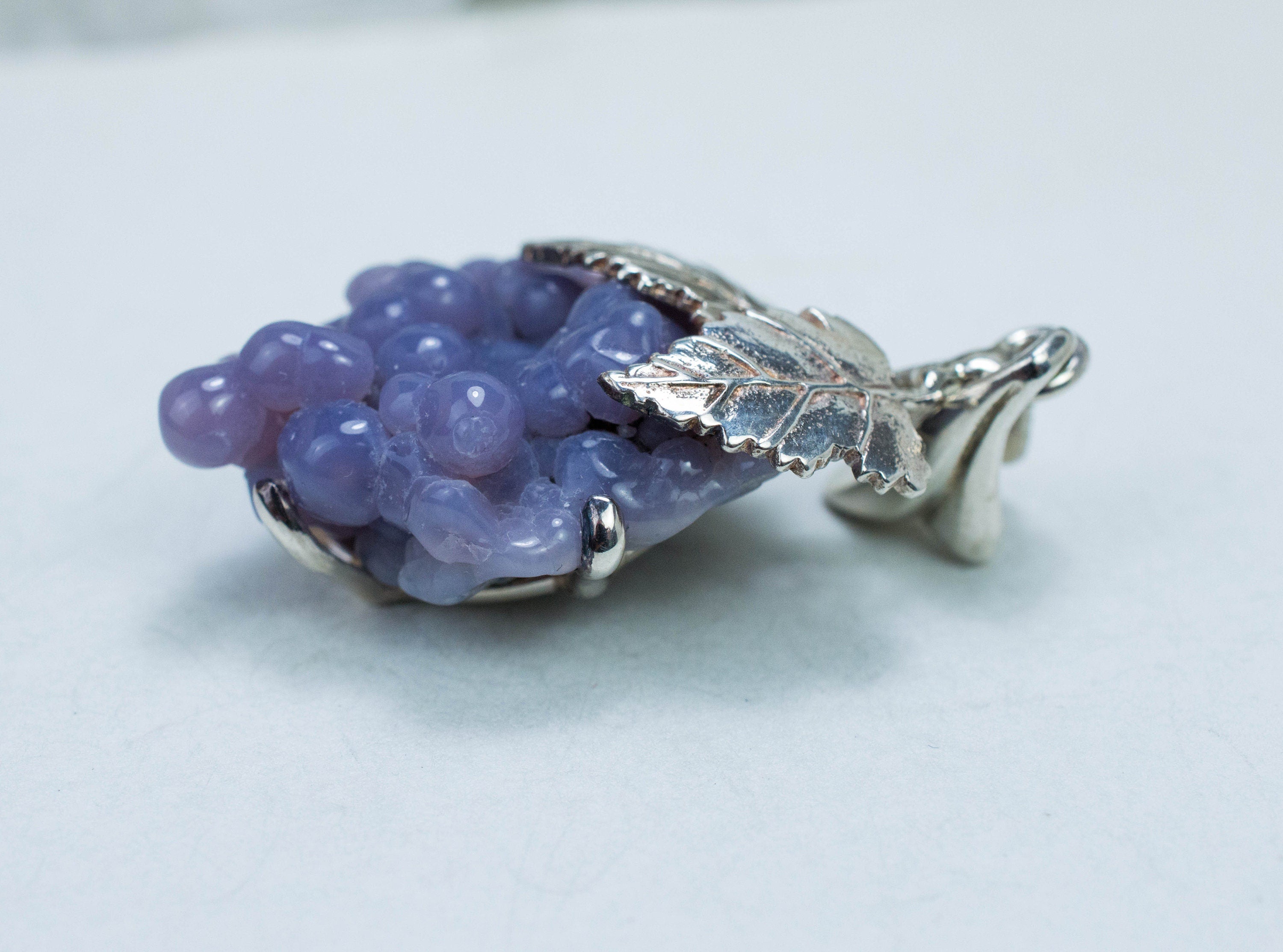 Grape Agate Pendant, Genuine Untreated Indonesian Agate