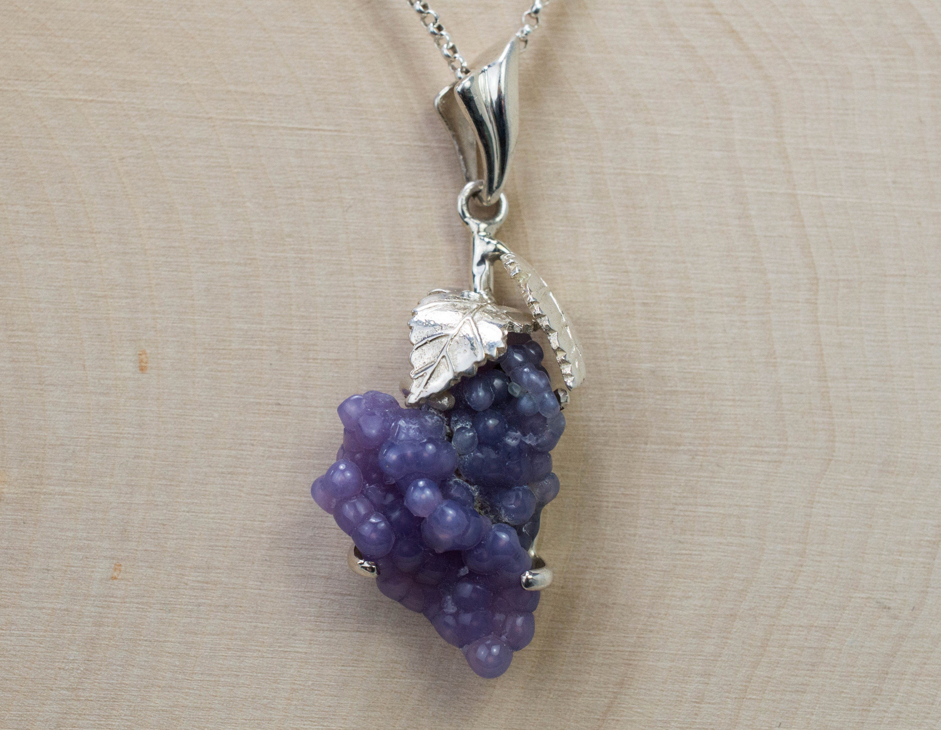 Grape Agate Pendant, Natural Untreated Indonesian Agate