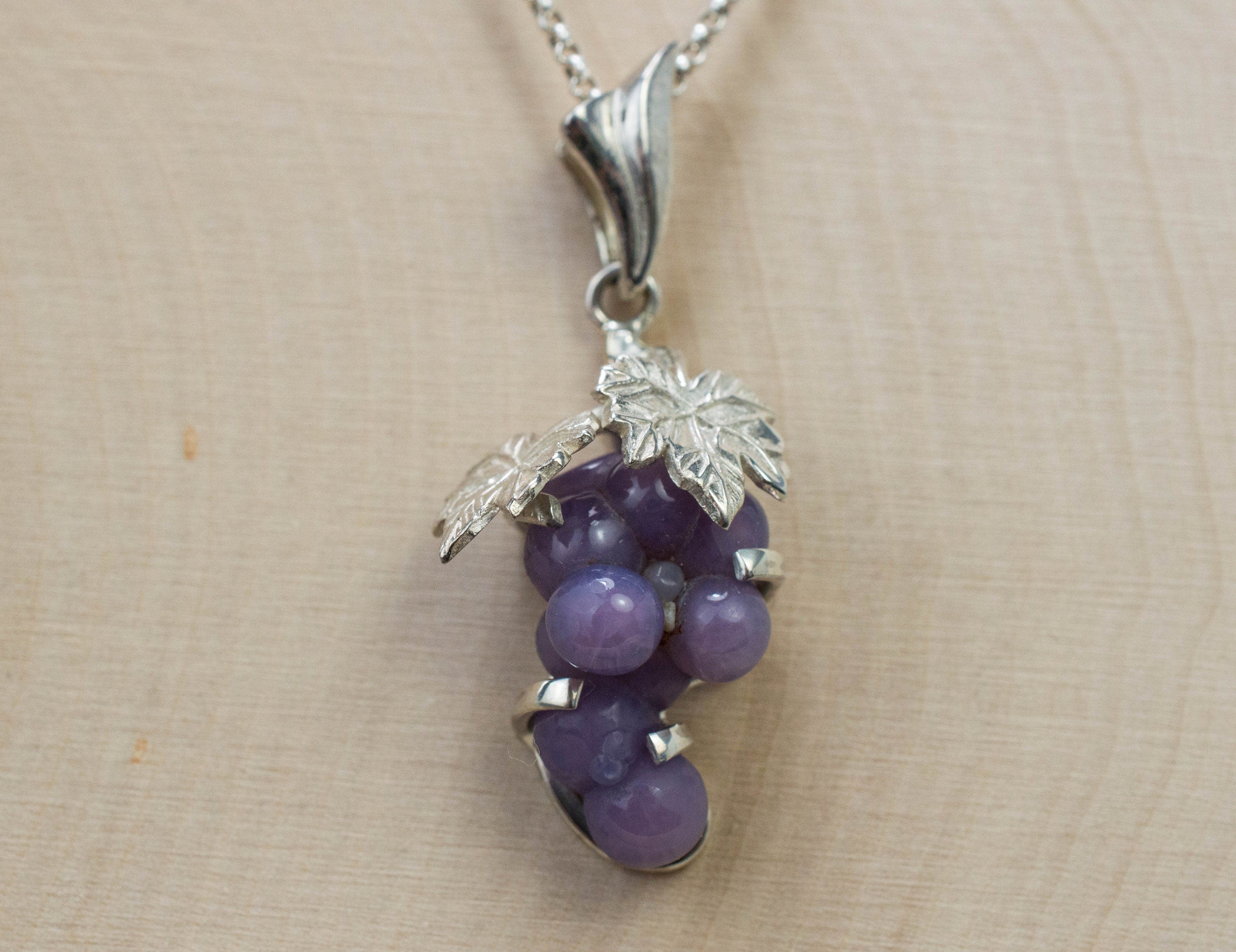 Grape Agate Pendant, Natural Untreated Indonesia Agate