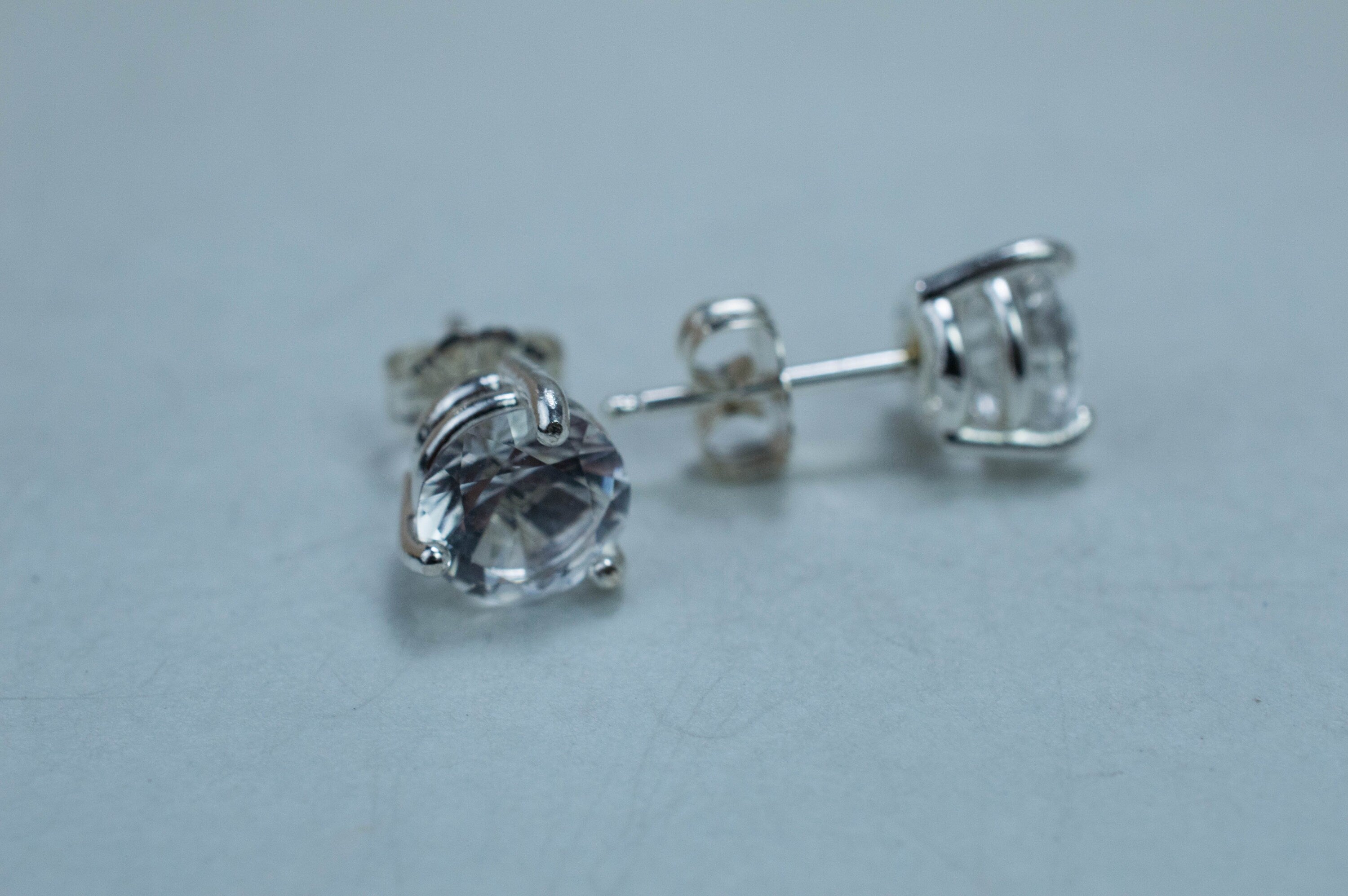 Silver Topaz Earrings; Genuine Untreated Brazil Topaz; 2.505cts