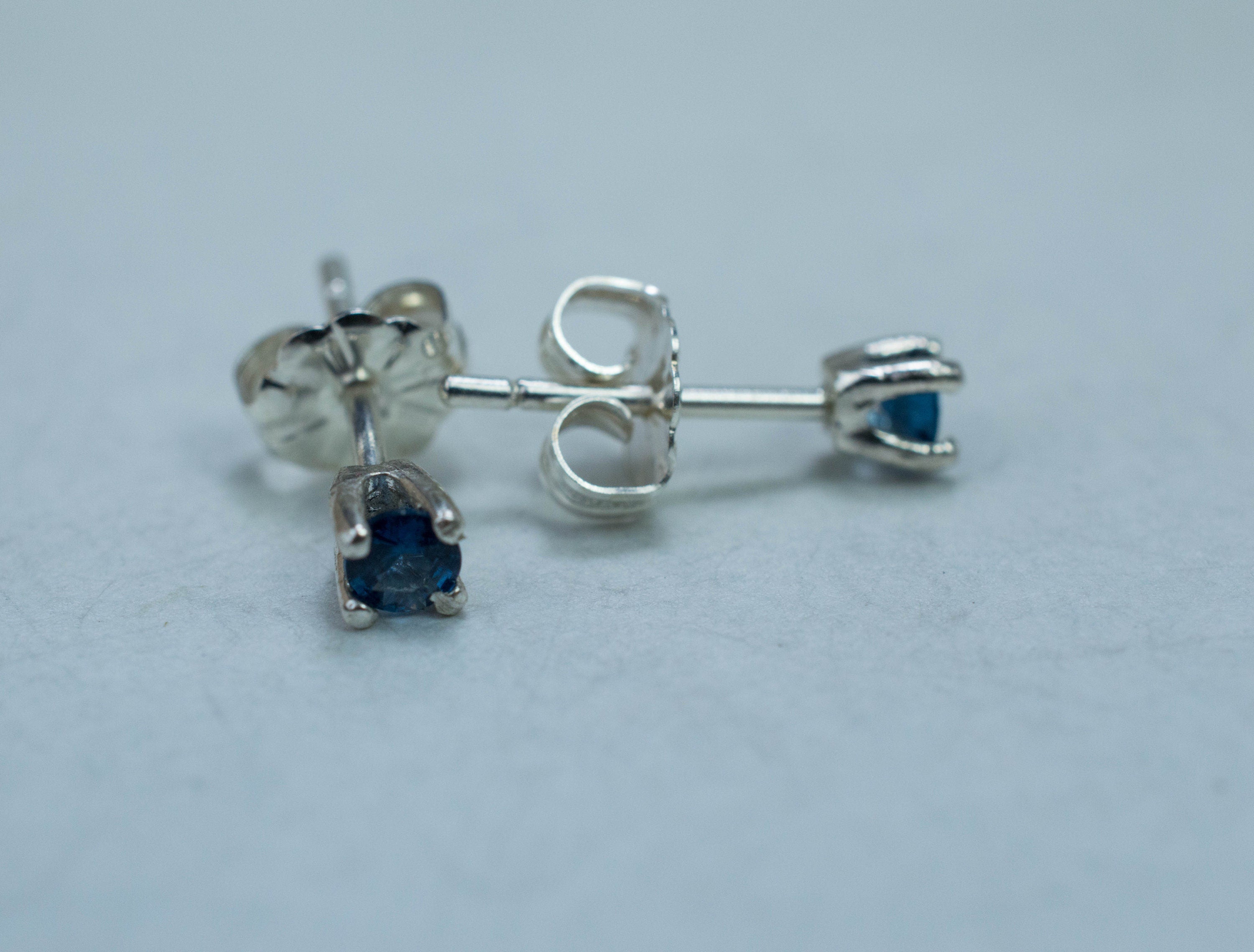 Cobalt Spinel Earrings; Natural Untreated Tanzania Blue Spinel; 0.210cts