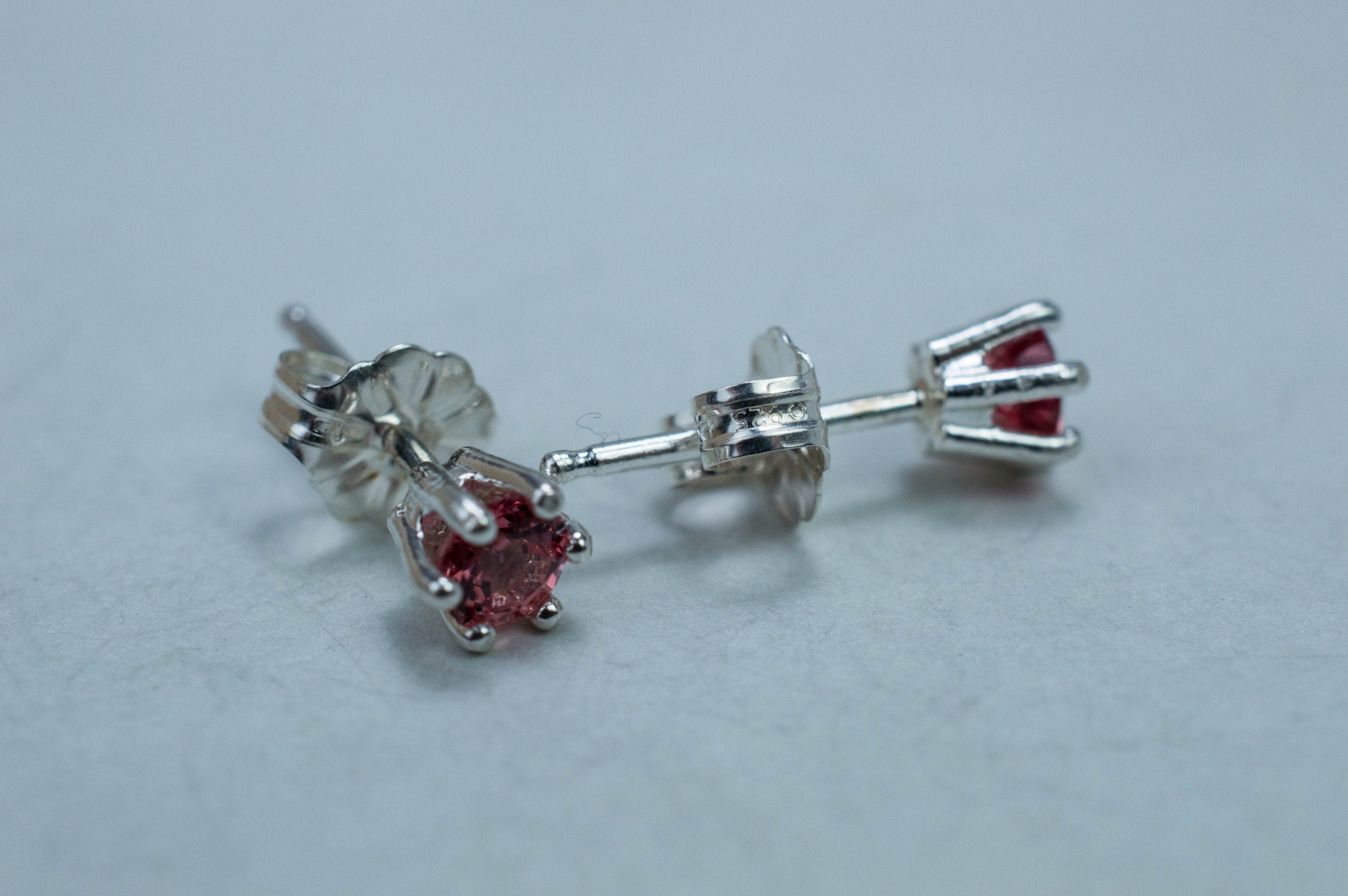 Pink Spinel Earrings; Natural Untreated Vietnam Spinel; 0.470cts