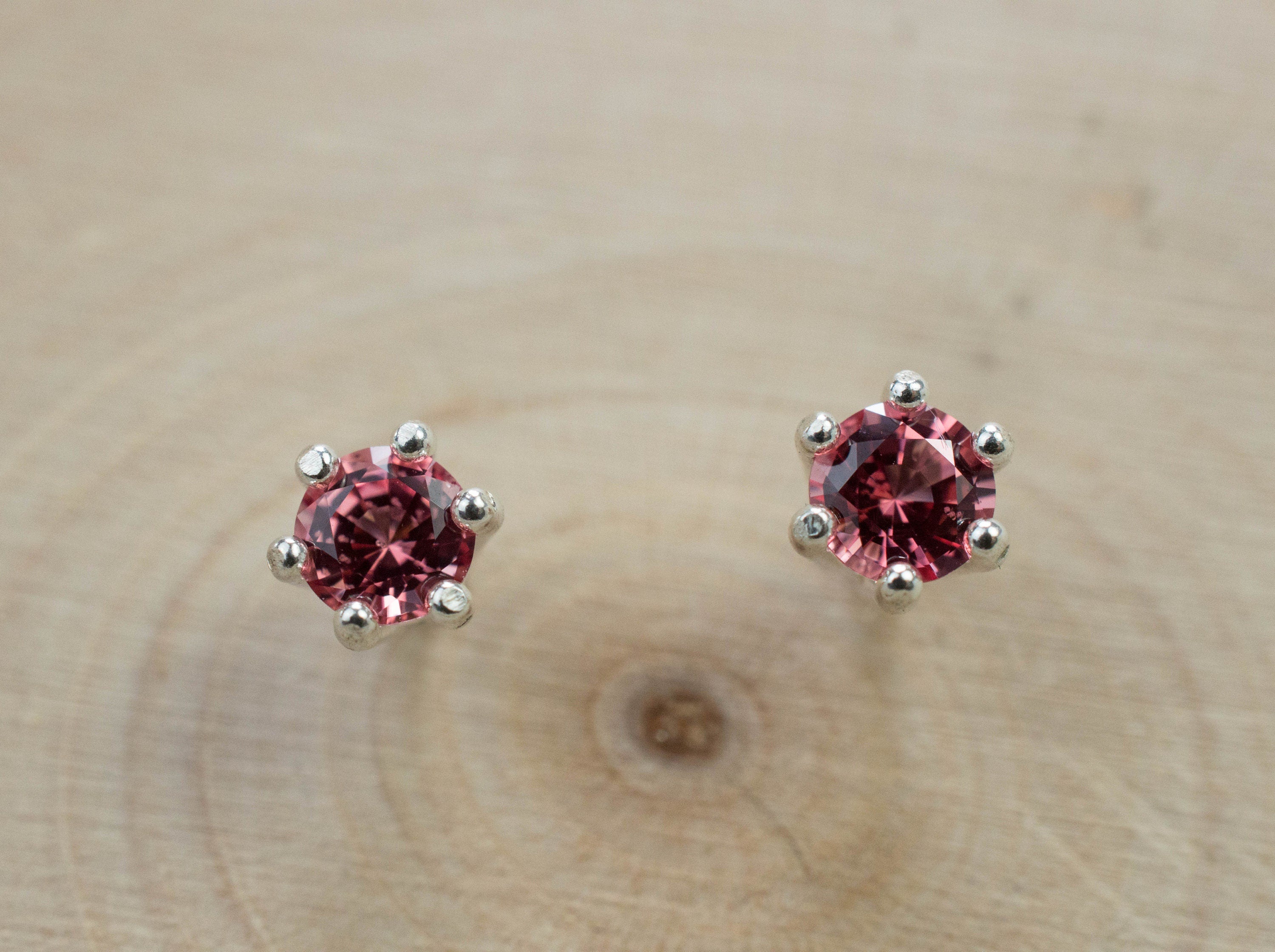 Pink Spinel Earrings; Natural Untreated Vietnam Spinel; 0.470cts