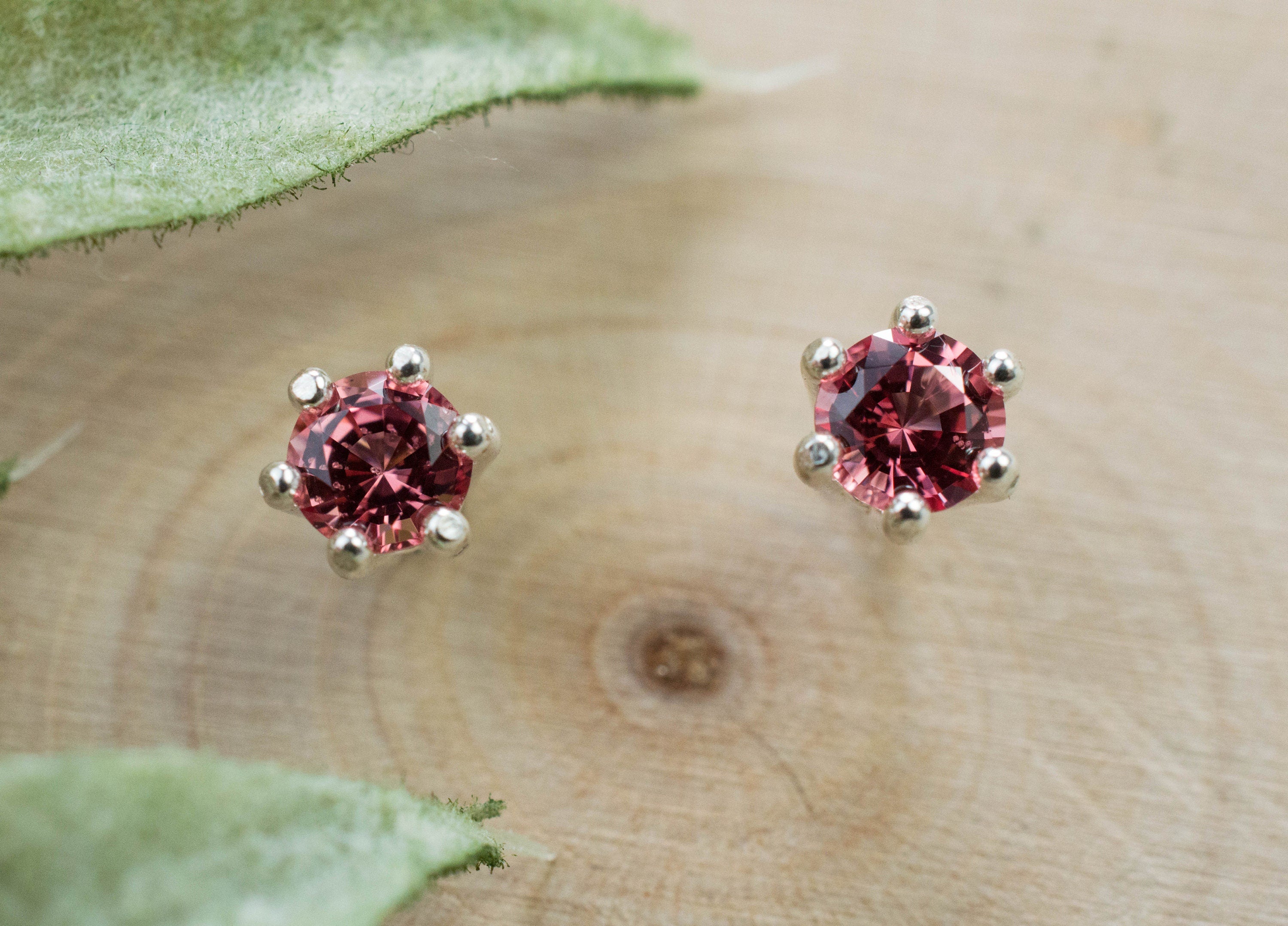 Pink Spinel Earrings; Natural Untreated Vietnam Spinel; 0.470cts