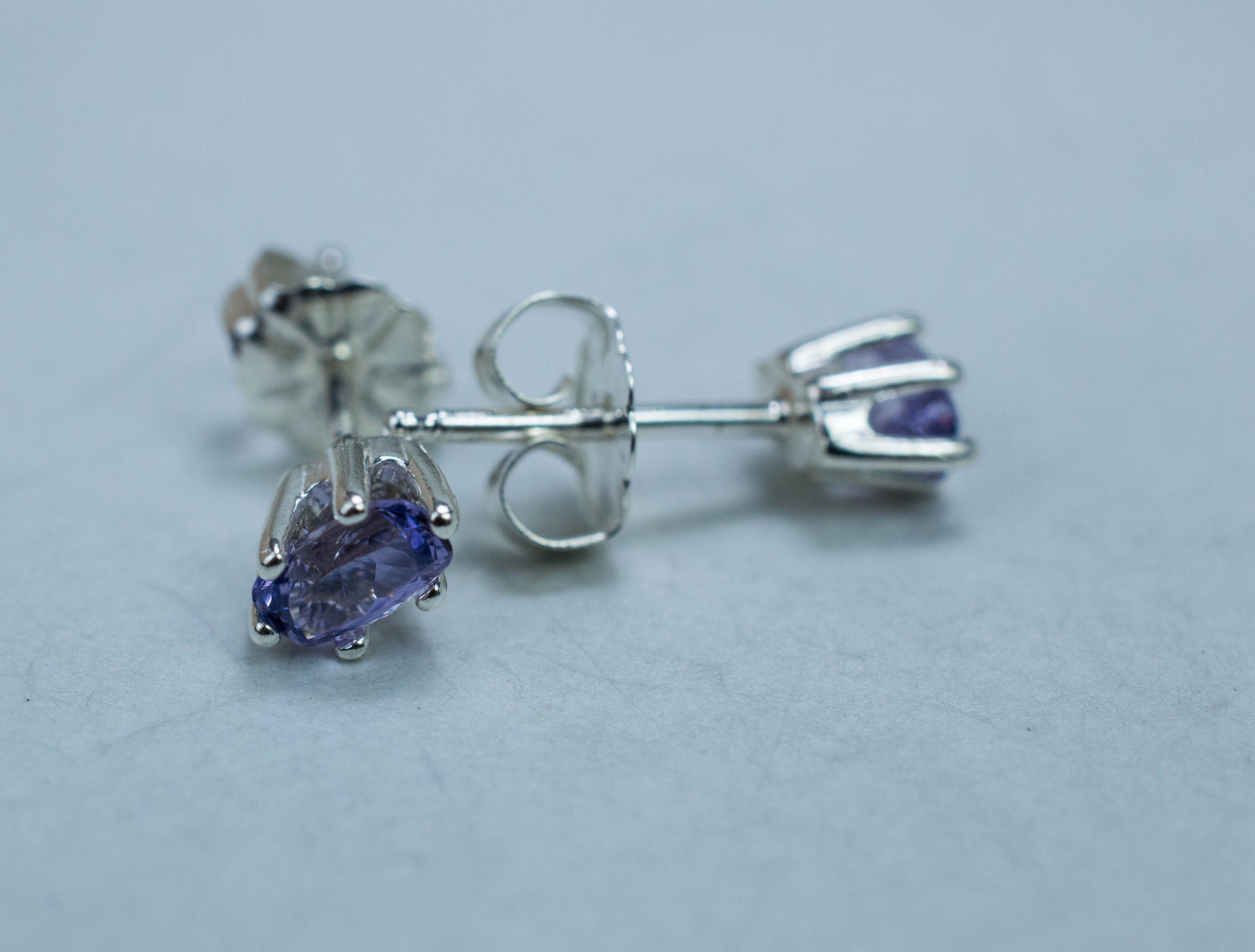 Purple Spinel Earrings; Natural Untreated Vietnam Lavender Spinel; 0.610cts