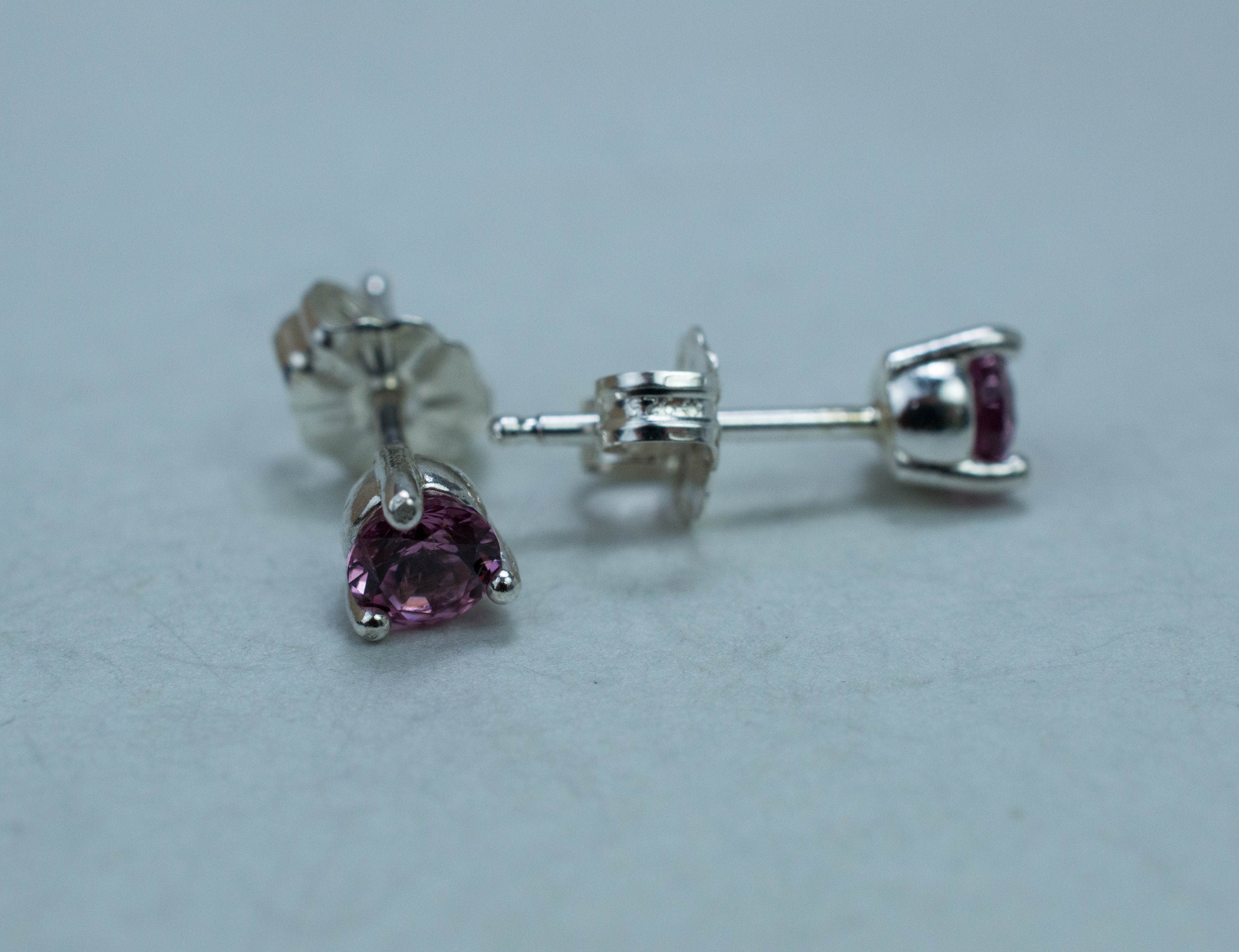 Pink Spinel Earrings; Natural Untreated Vietnam Spinel; 0.630cts