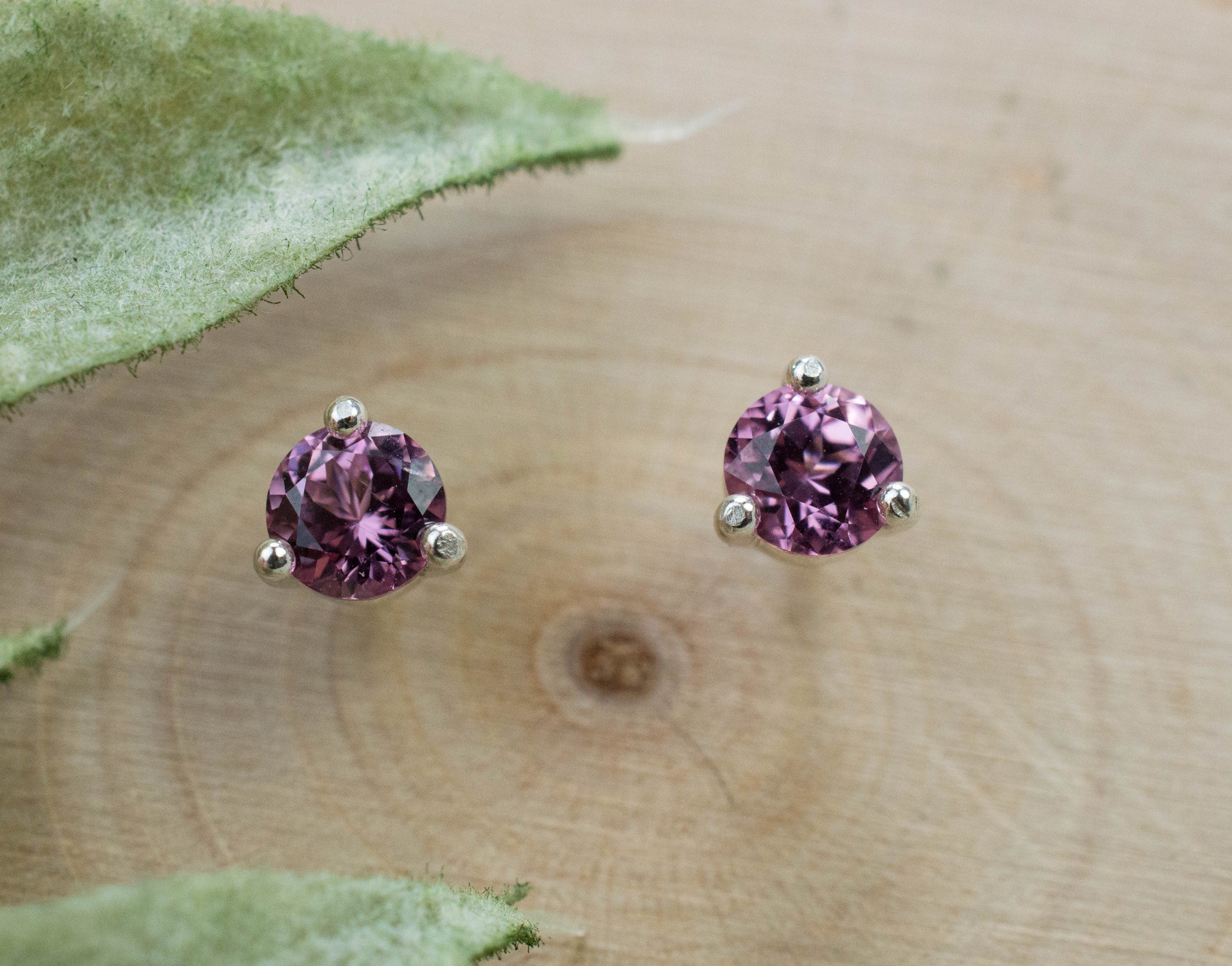 Pink Spinel Earrings; Natural Untreated Vietnam Spinel; 0.630cts