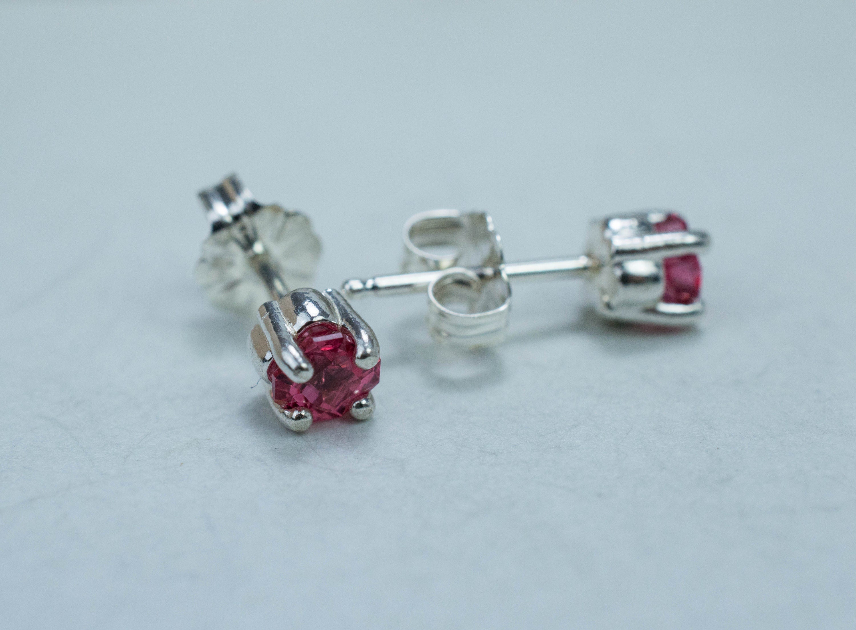 Pink Spinel Earrings; Natural Untreated Vietnam Spinel; 0.700cts