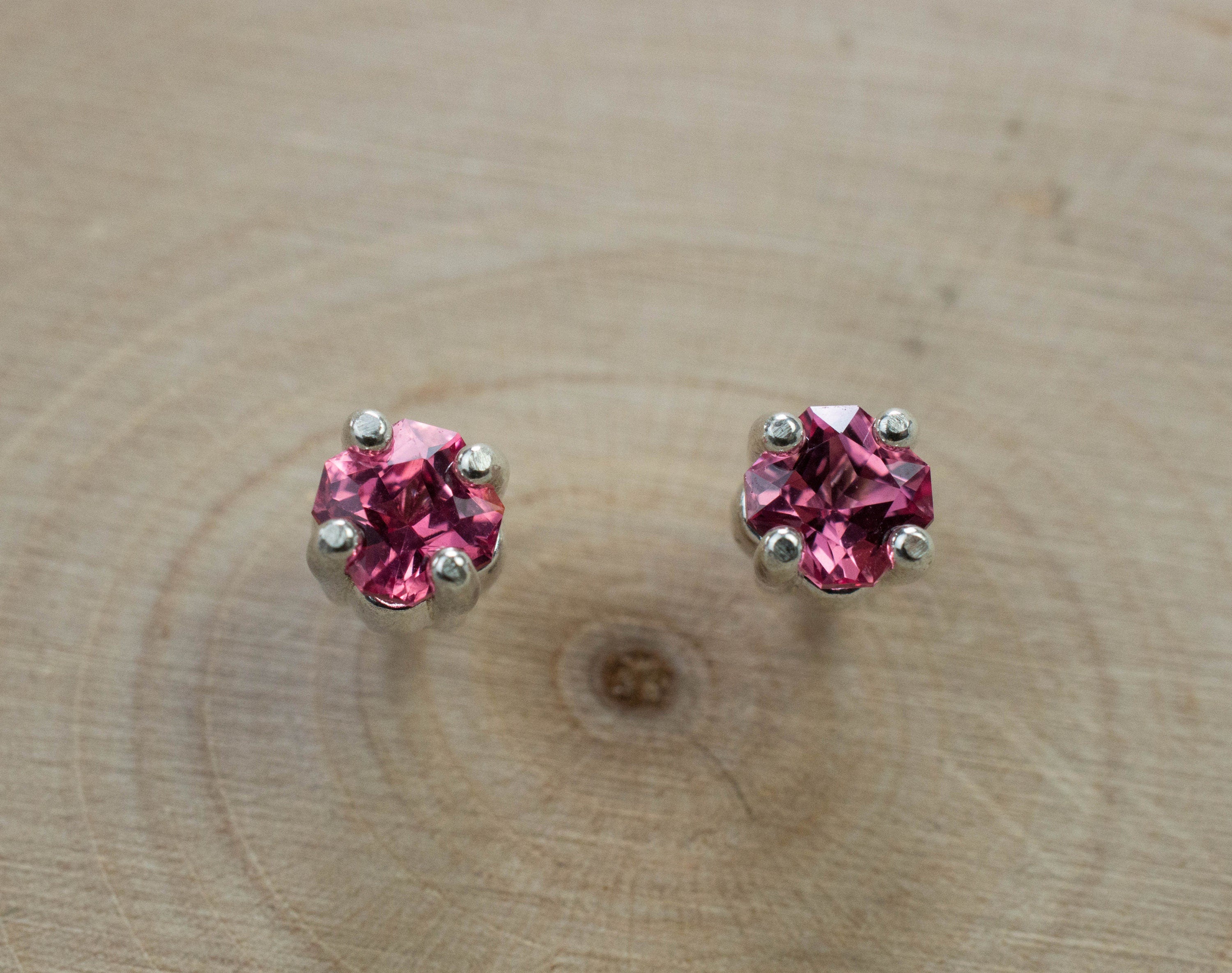 Pink Spinel Earrings; Natural Untreated Vietnam Spinel; 0.700cts