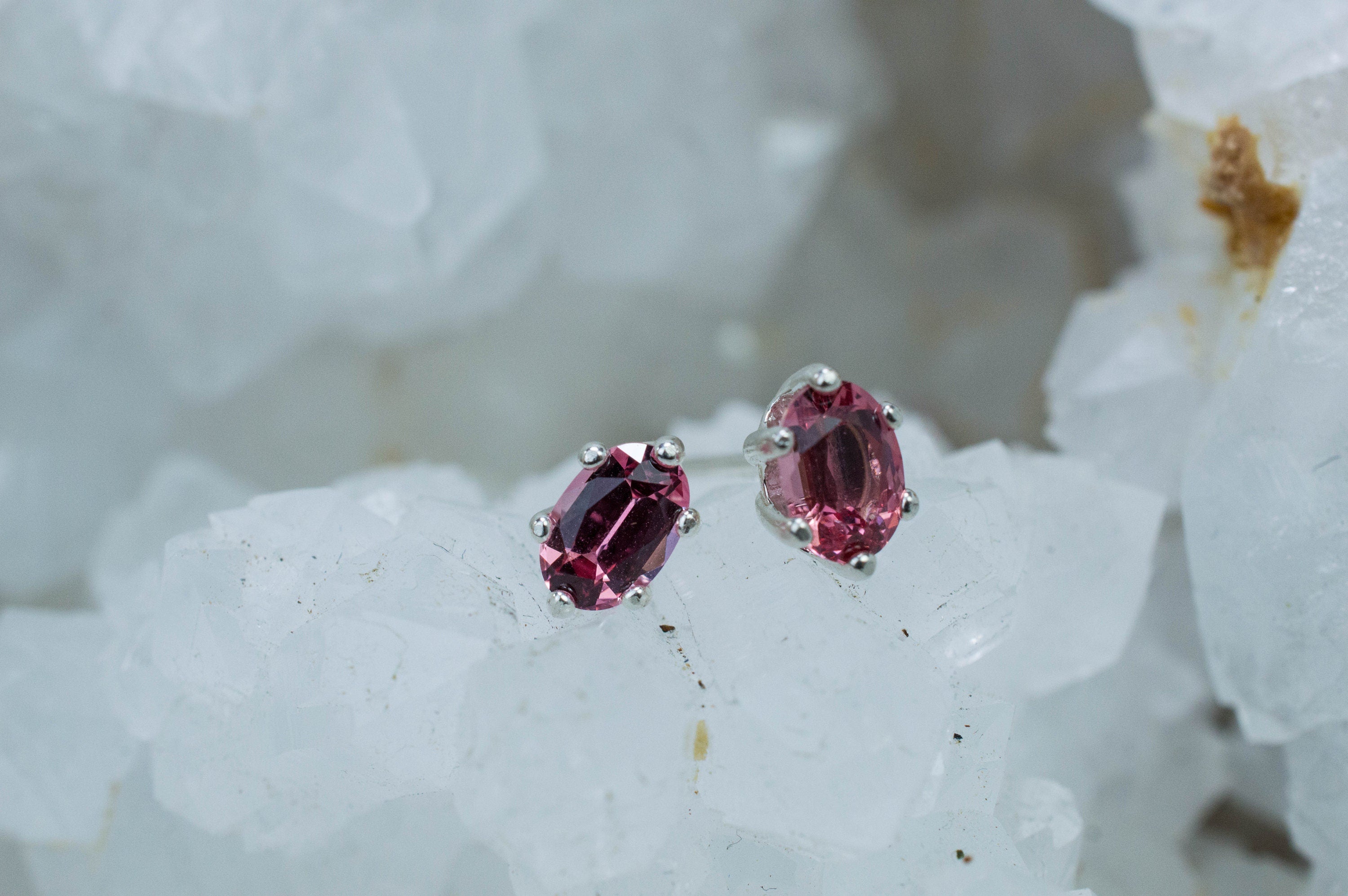 Pink Spinel Earrings; Natural Untreated Vietnam Spinel; 0.960cts