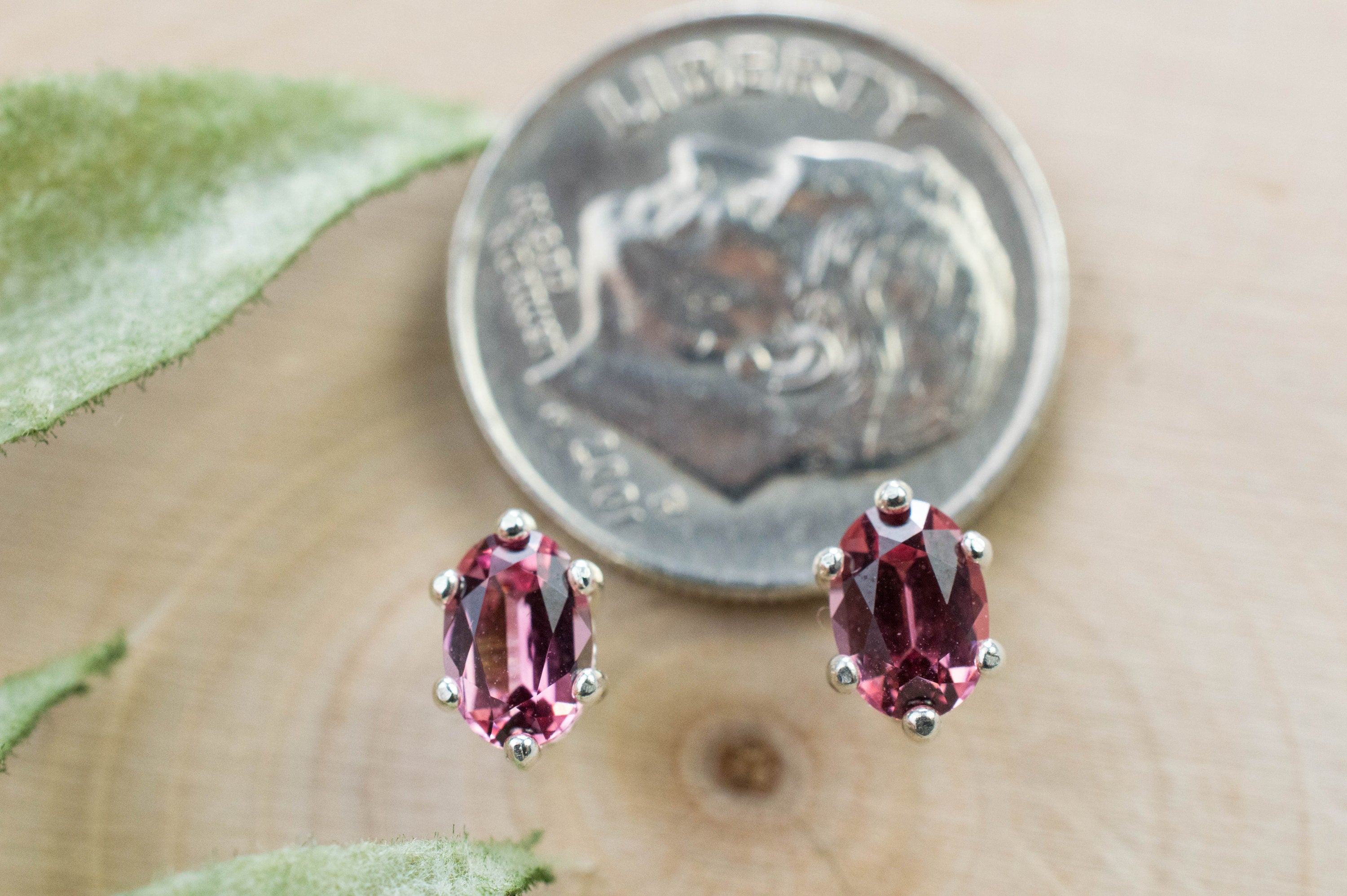 Pink Spinel Earrings; Natural Untreated Vietnam Spinel; 0.960cts