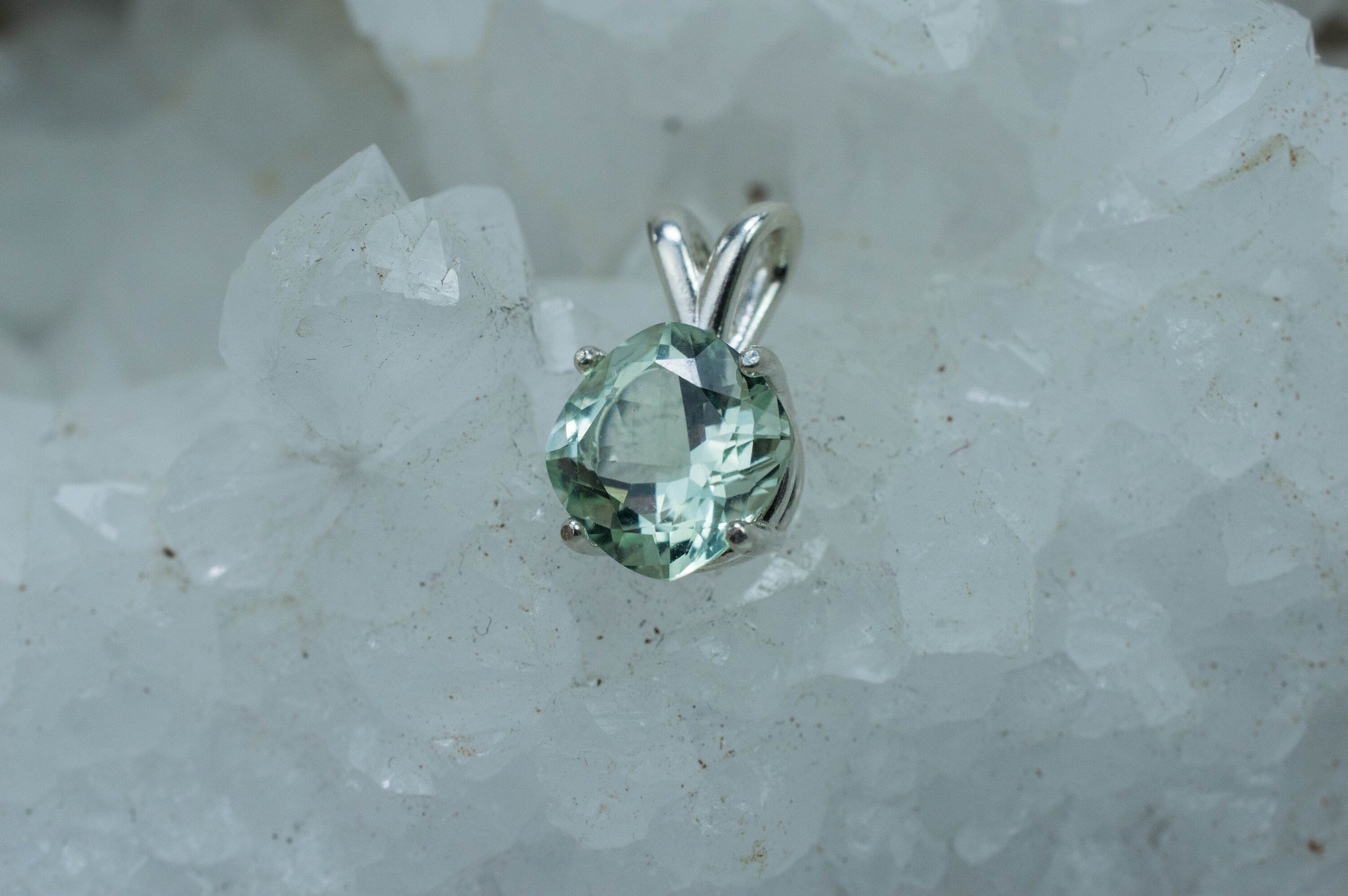 Prasiolite Pendant; Genuine Brazil Green Amethyst; 2.770cts