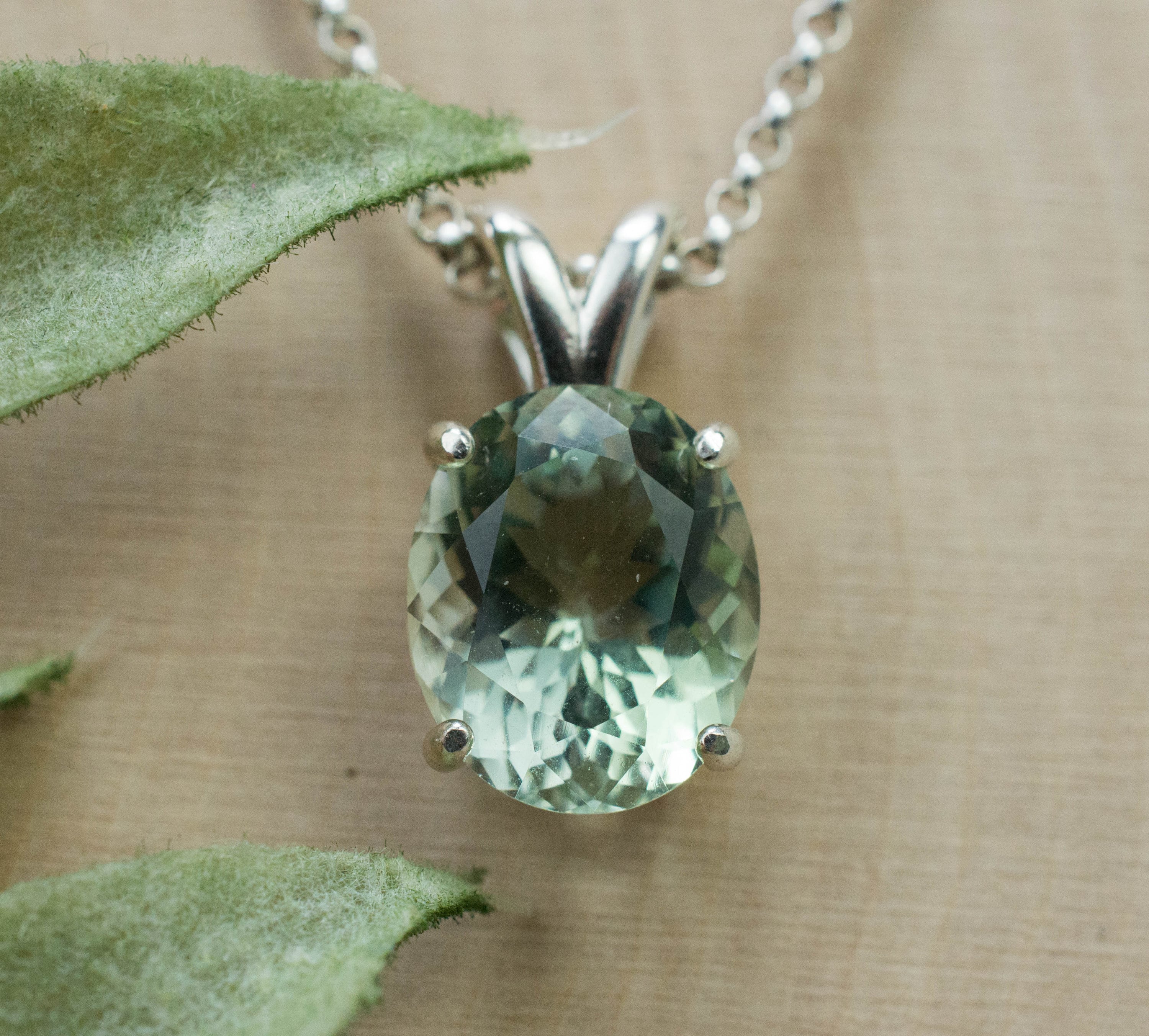 Prasiolite Pendant; Genuine Brazil Green Amethyst; 3.460cts