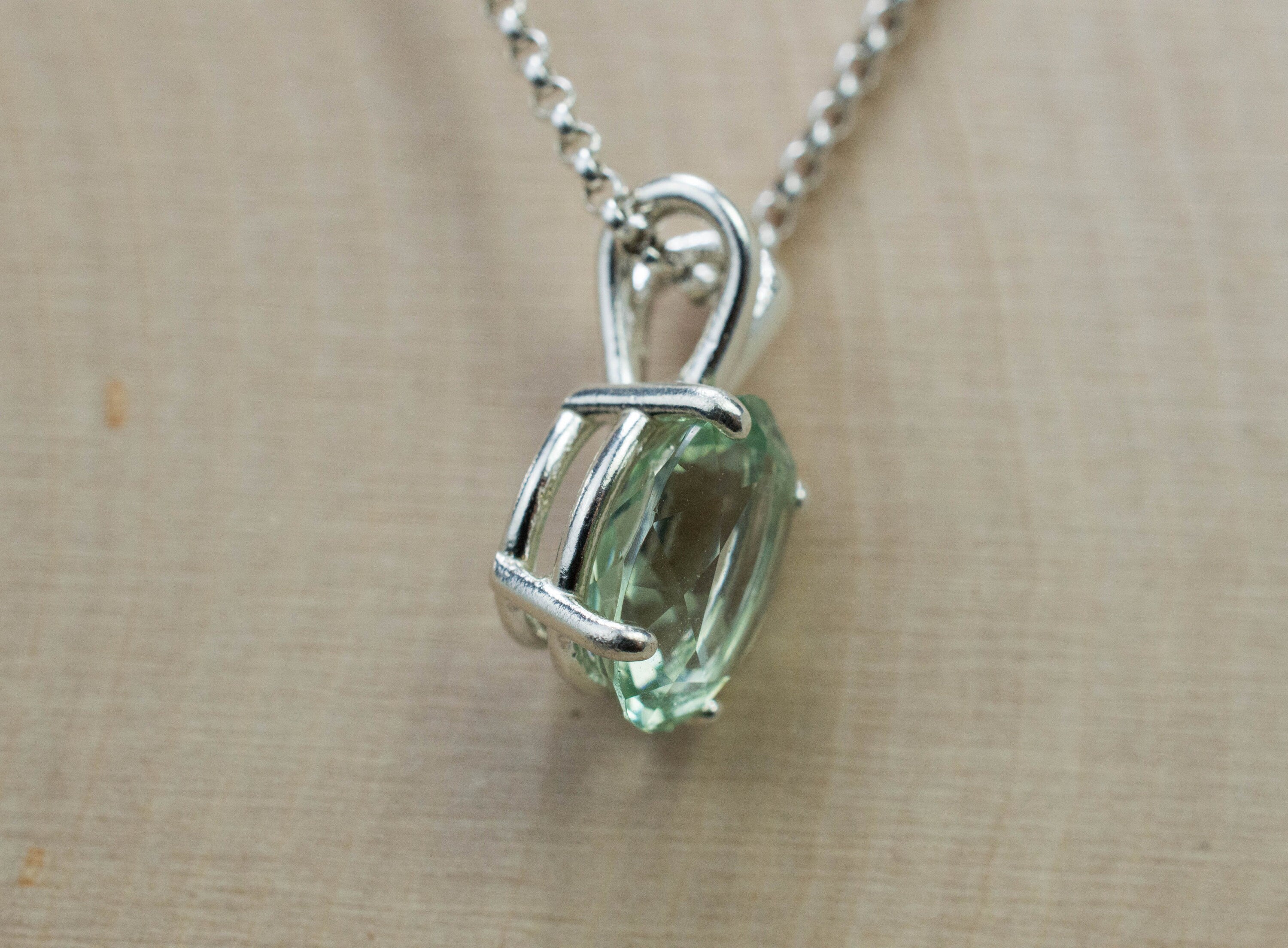 Prasiolite Pendant; Genuine Brazil Green Amethyst; 3.460cts