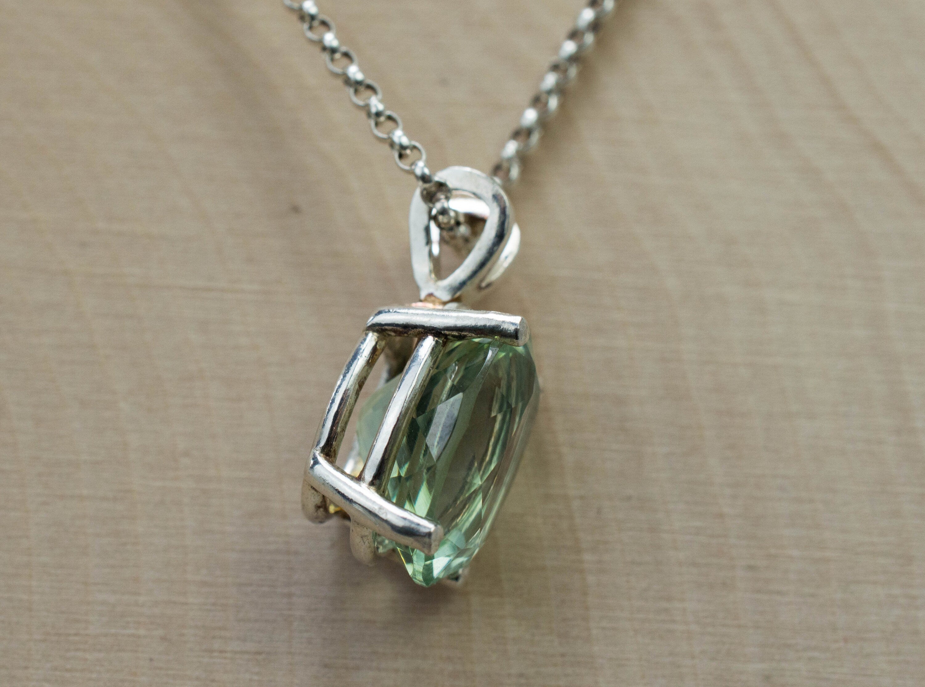 Prasiolite Pendant; Genuine Brazil Green Amethyst; 5.210cts