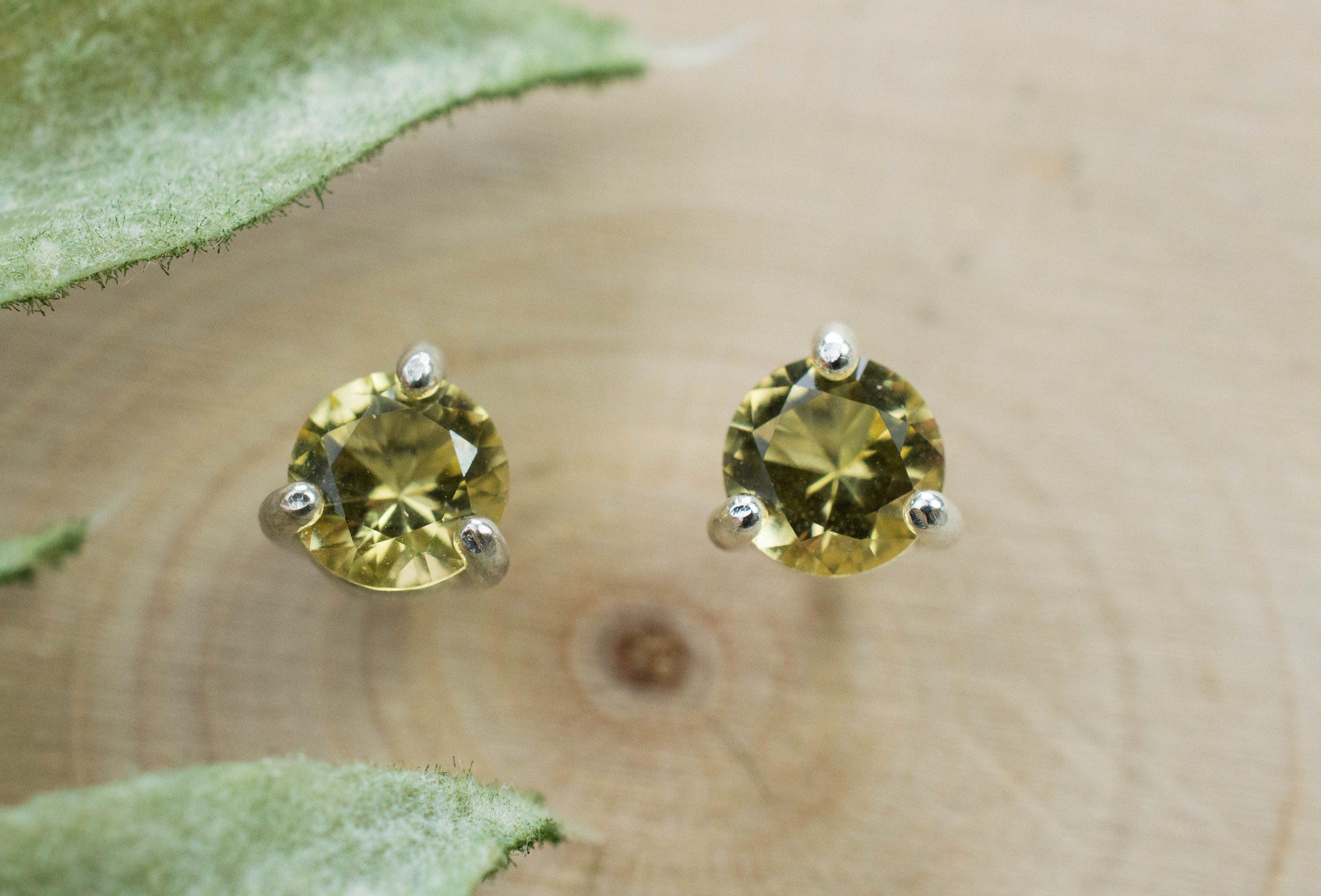 Heliodor Earrings, Natural Untreated Brazil Golden Beryl; 0.760cts