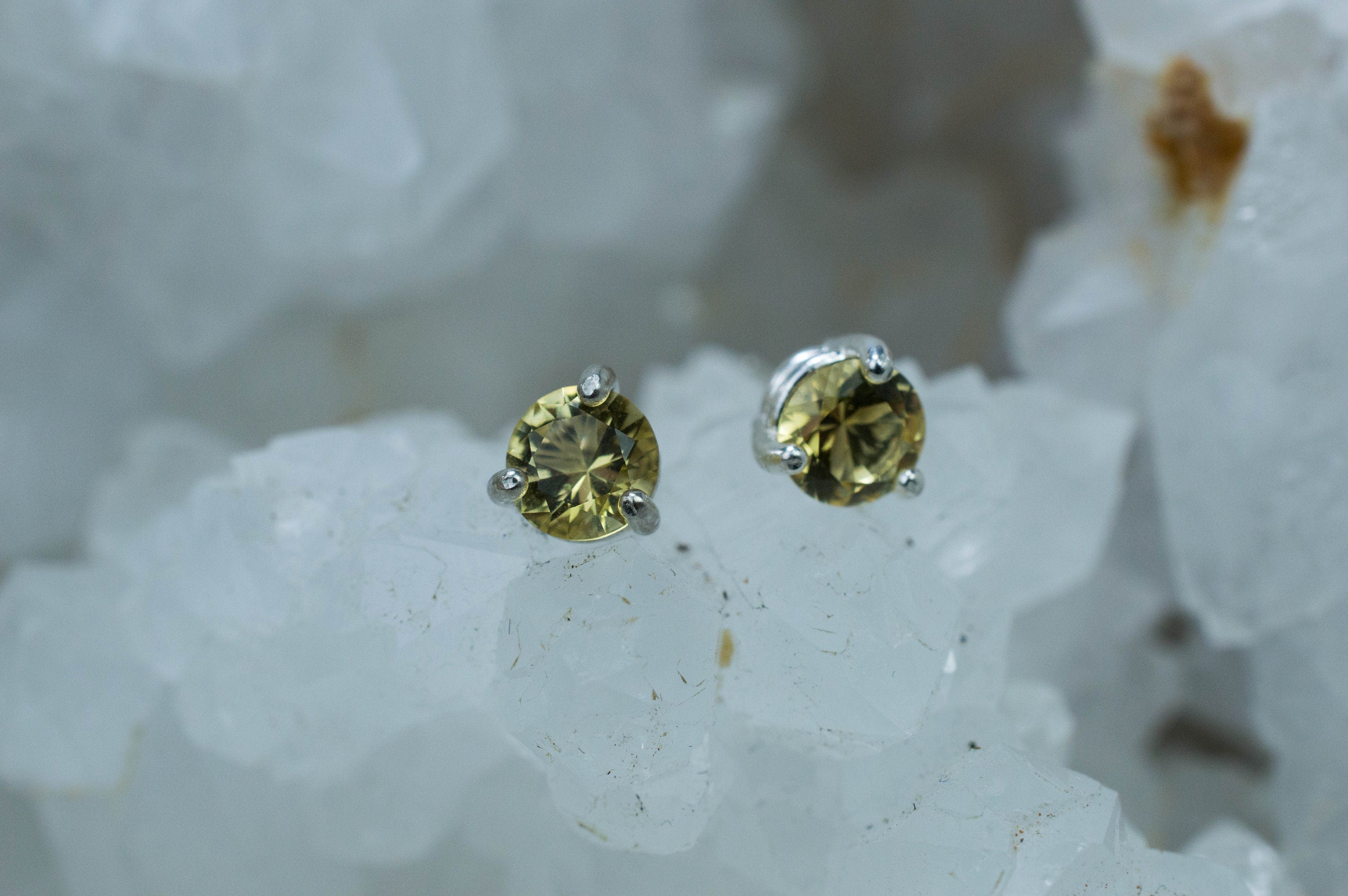 Heliodor Earrings, Natural Untreated Brazil Golden Beryl; 0.760cts