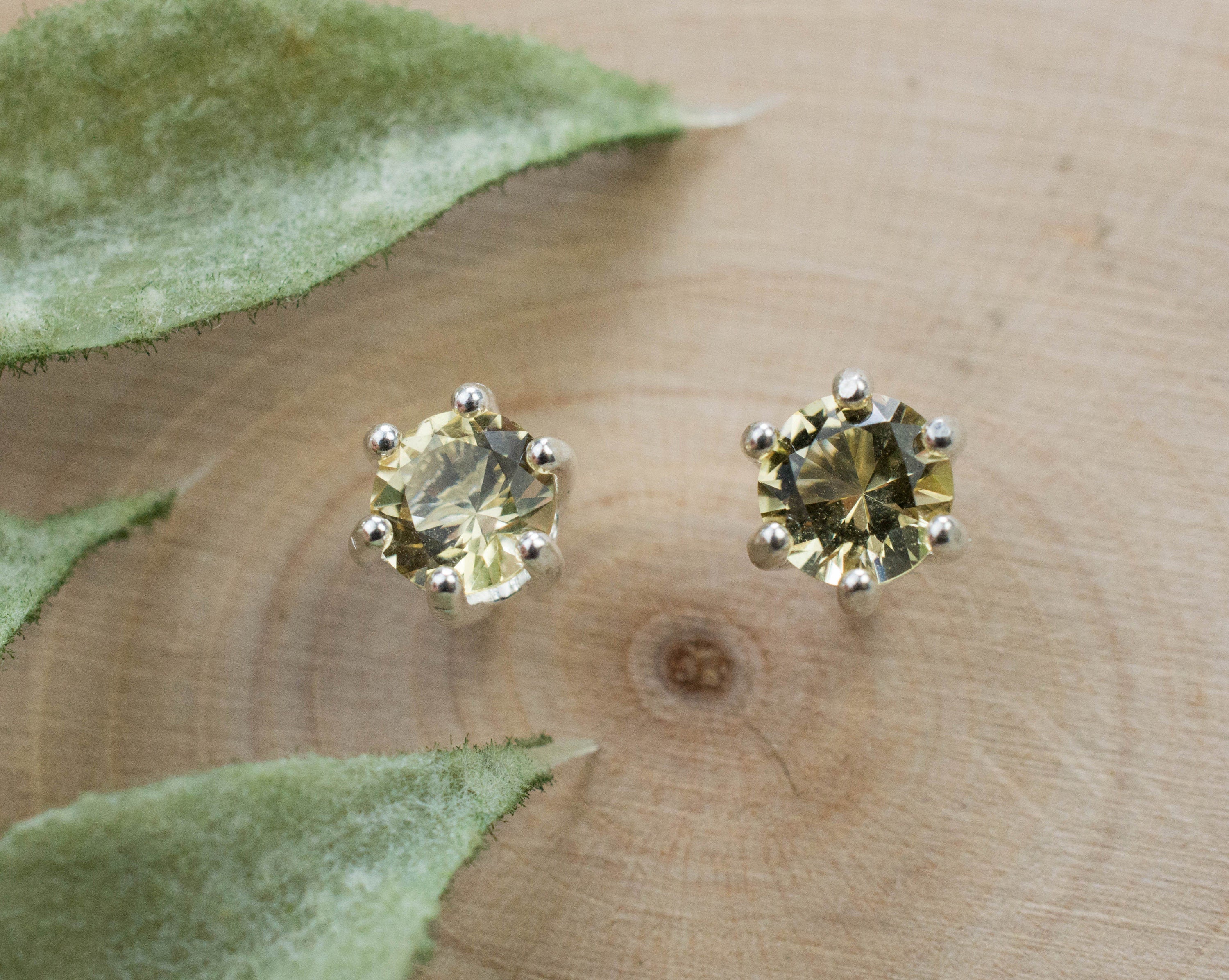 Heliodor Earrings, Natural Untreated Brazil Golden Beryl; 0.765cts