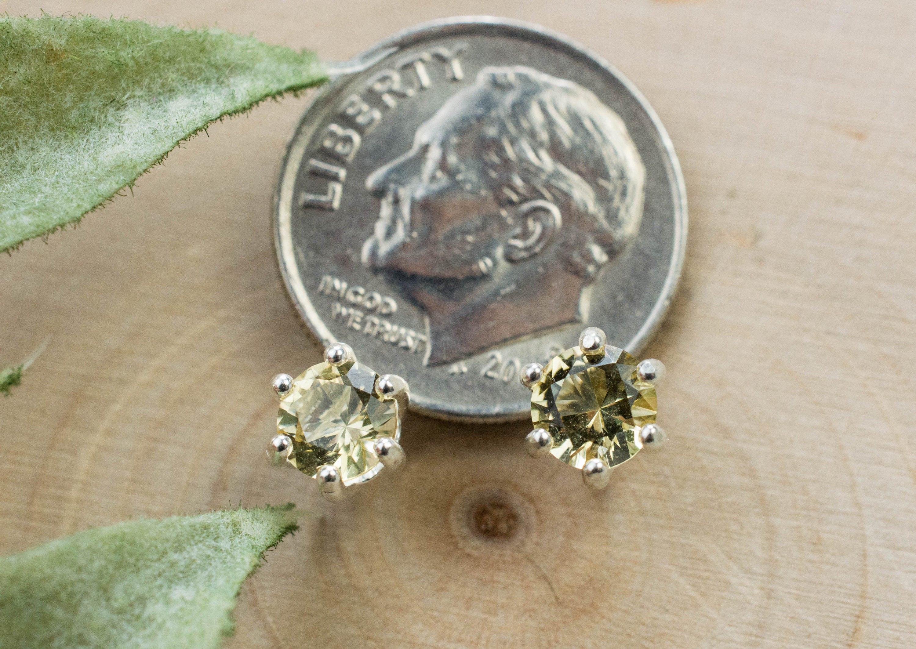 Heliodor Earrings, Natural Untreated Brazil Golden Beryl; 0.765cts