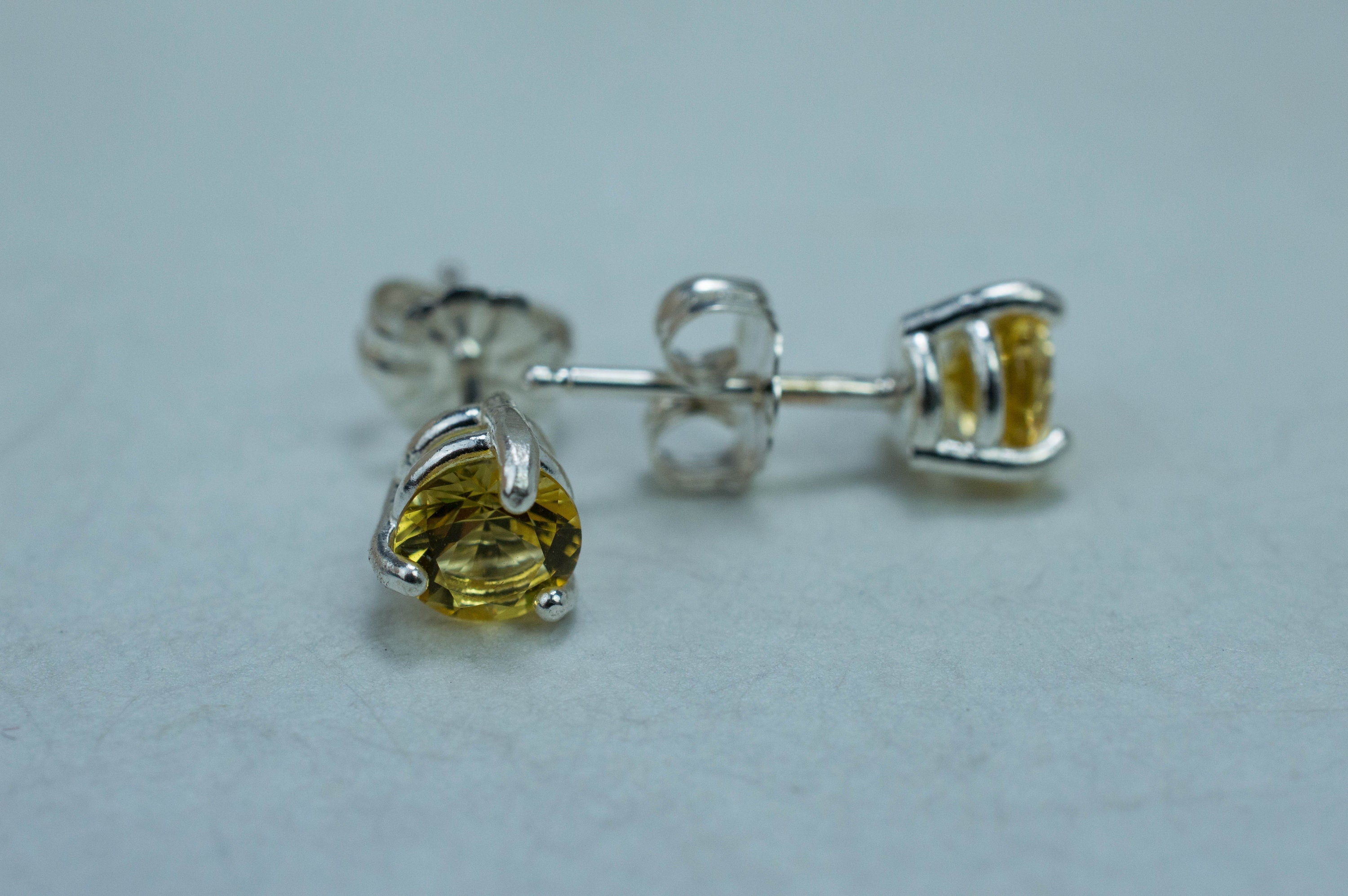 Heliodor Earrings, Natural Untreated Brazil Golden Beryl; 0.800cts