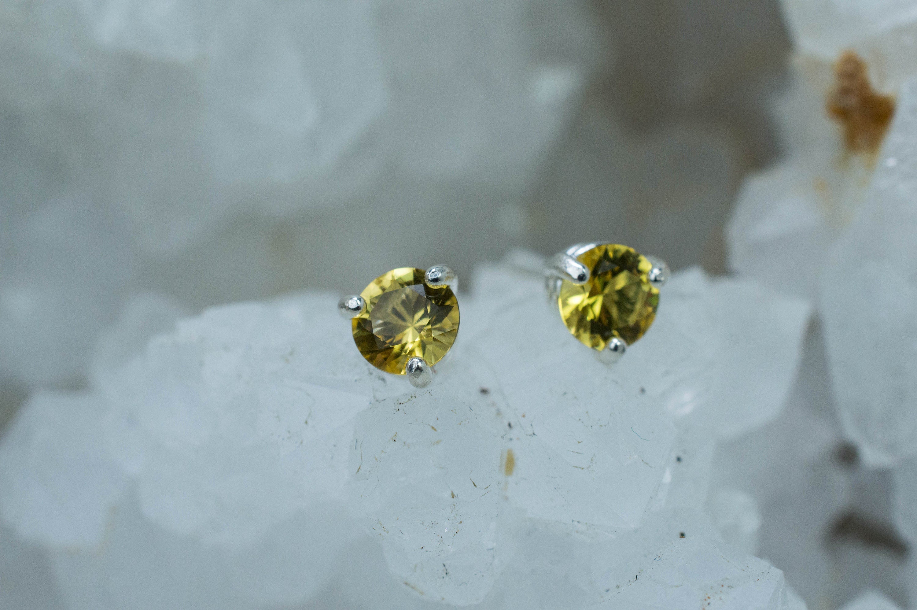 Heliodor Earrings, Natural Untreated Brazil Golden Beryl; 0.800cts