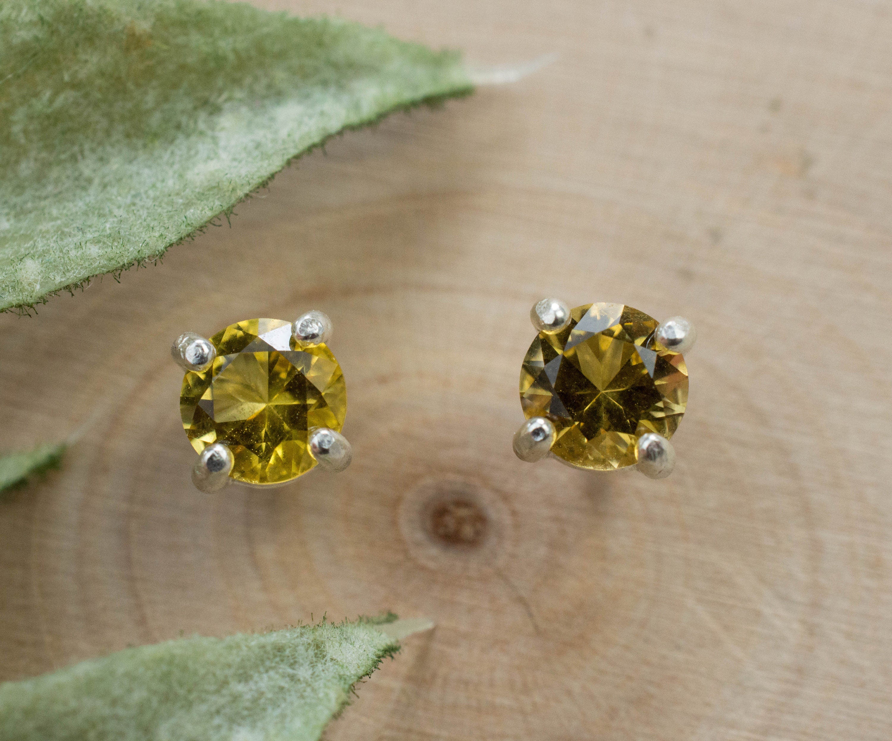 Heliodor Earrings, Natural Untreated Brazil Golden Beryl; 0.820cts