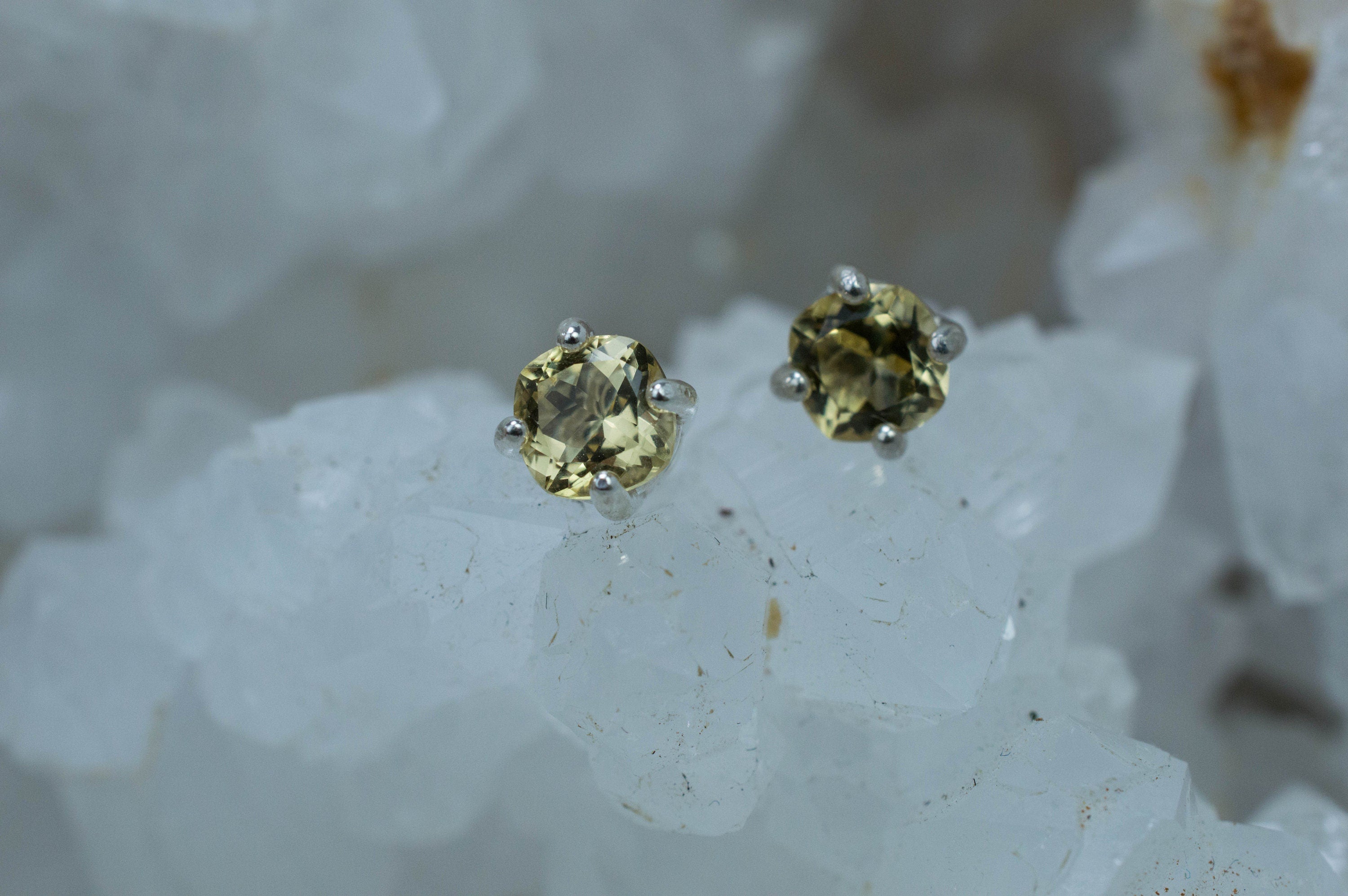 Heliodor Earrings, Natural Untreated Brazil Golden Beryl; 0.845cts