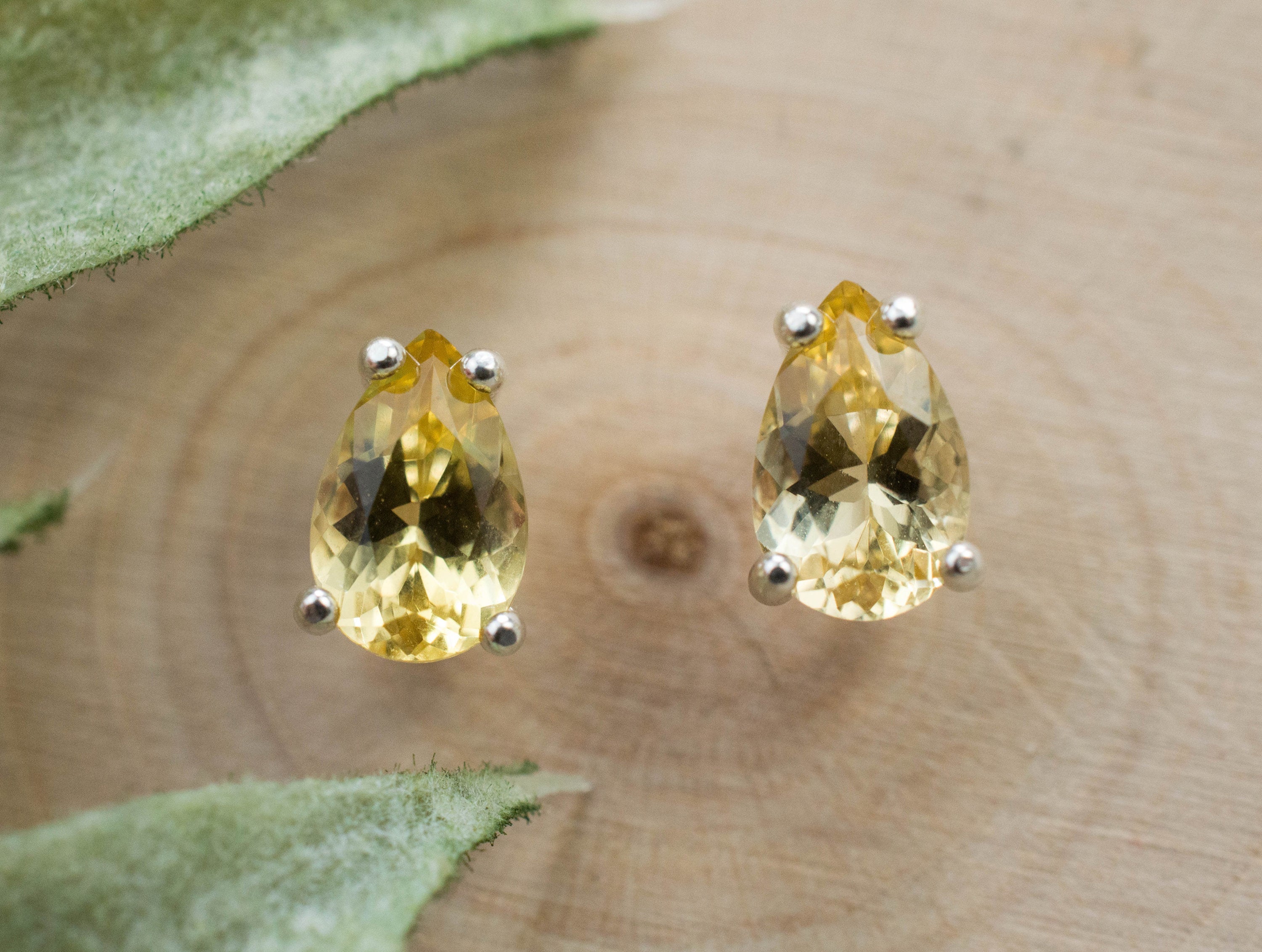 Heliodor Earrings, Natural Untreated Brazil Golden Beryl; 1.245cts