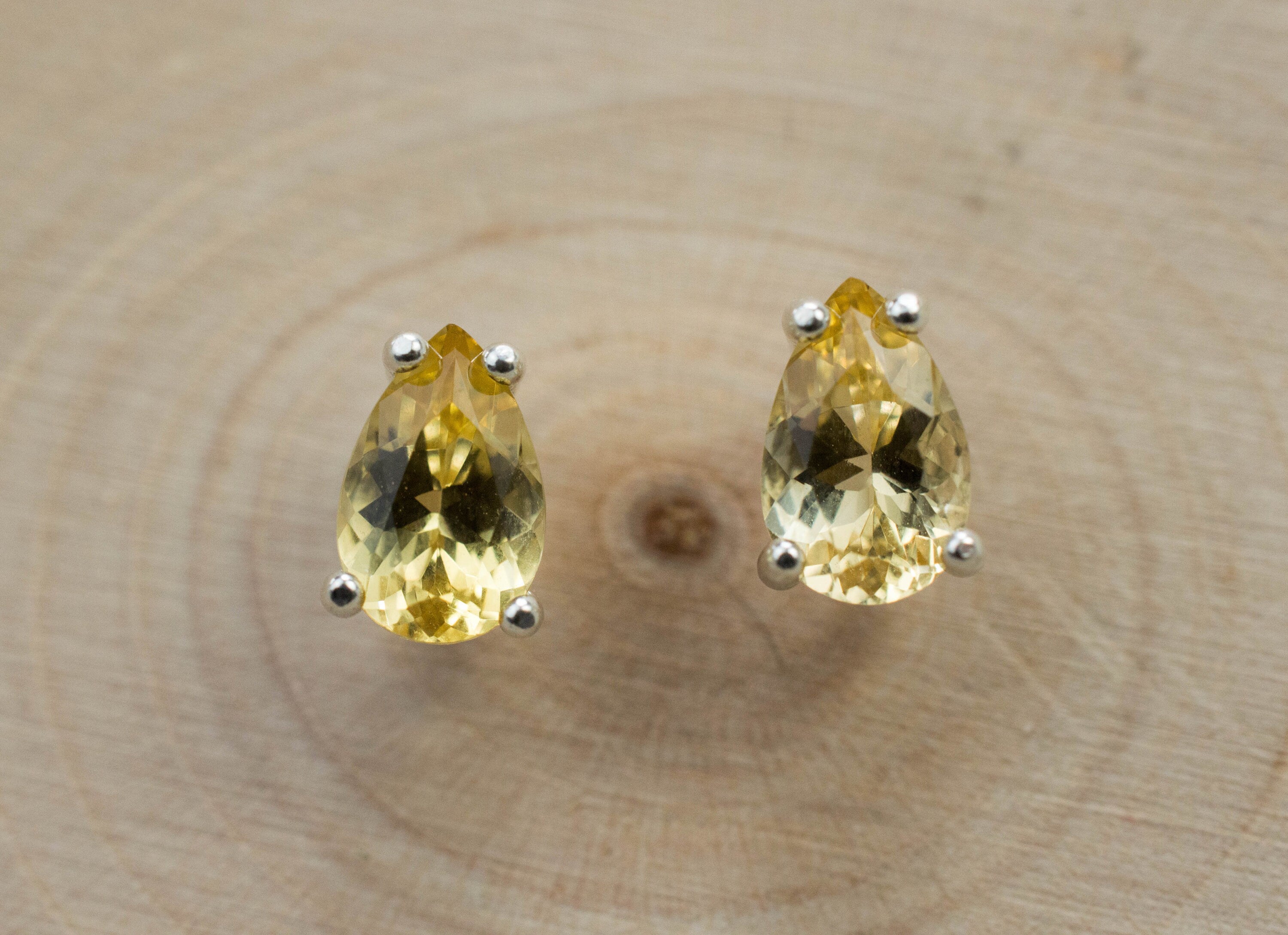 Heliodor Earrings, Natural Untreated Brazil Golden Beryl; 1.245cts