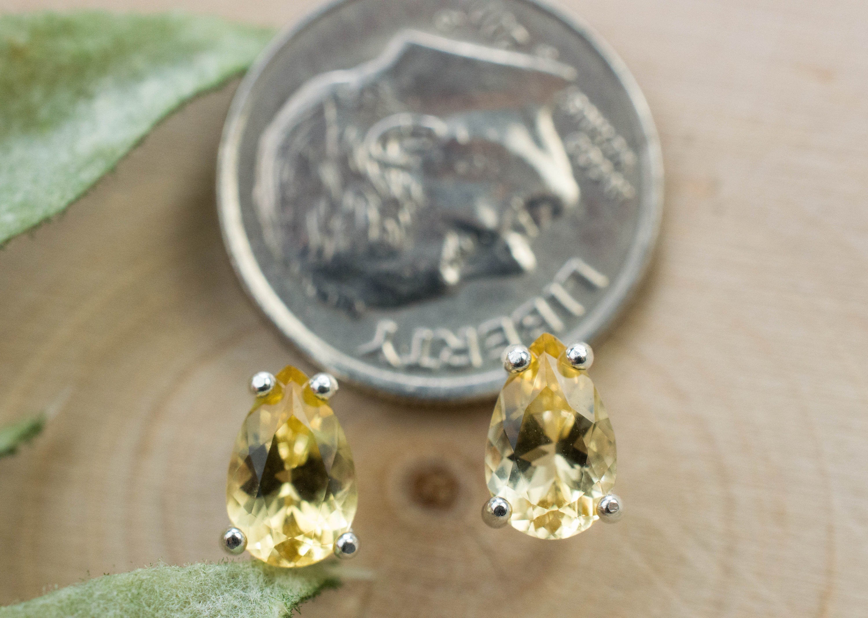 Heliodor Earrings, Natural Untreated Brazil Golden Beryl; 1.245cts