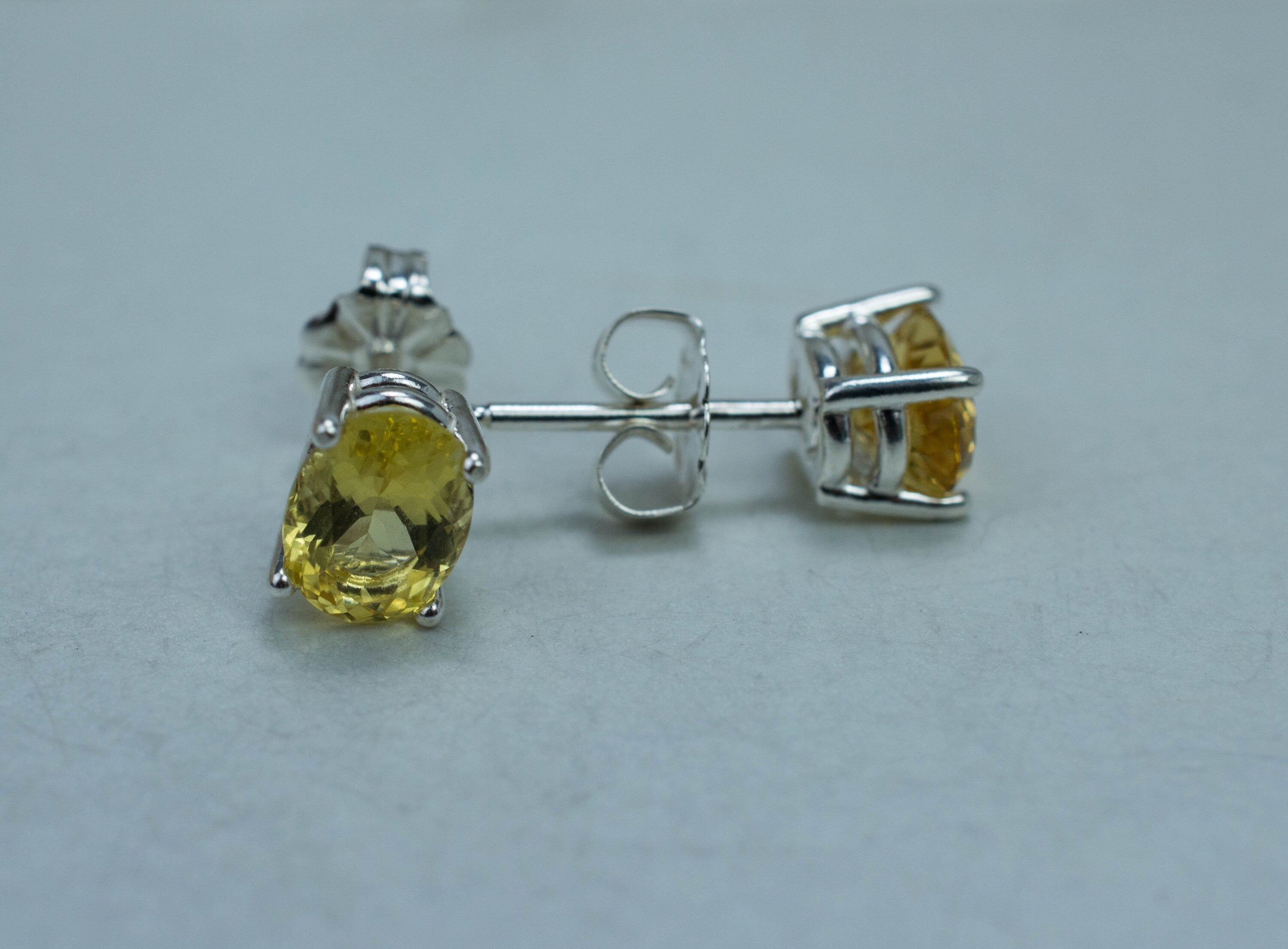 Heliodor Earrings, Natural Untreated Brazil Golden Beryl; 1.610cts