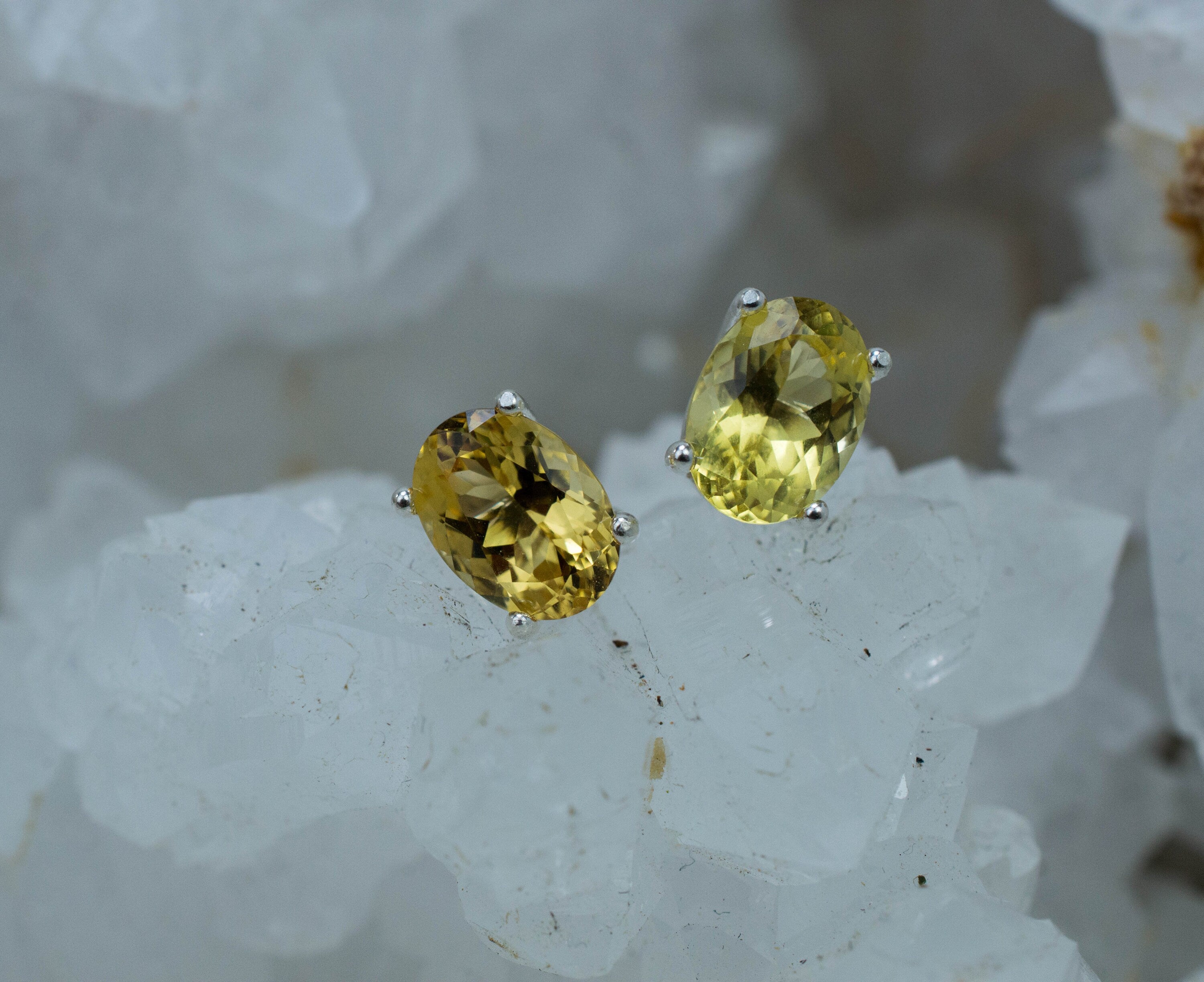 Heliodor Earrings, Natural Untreated Brazil Golden Beryl; 1.610cts