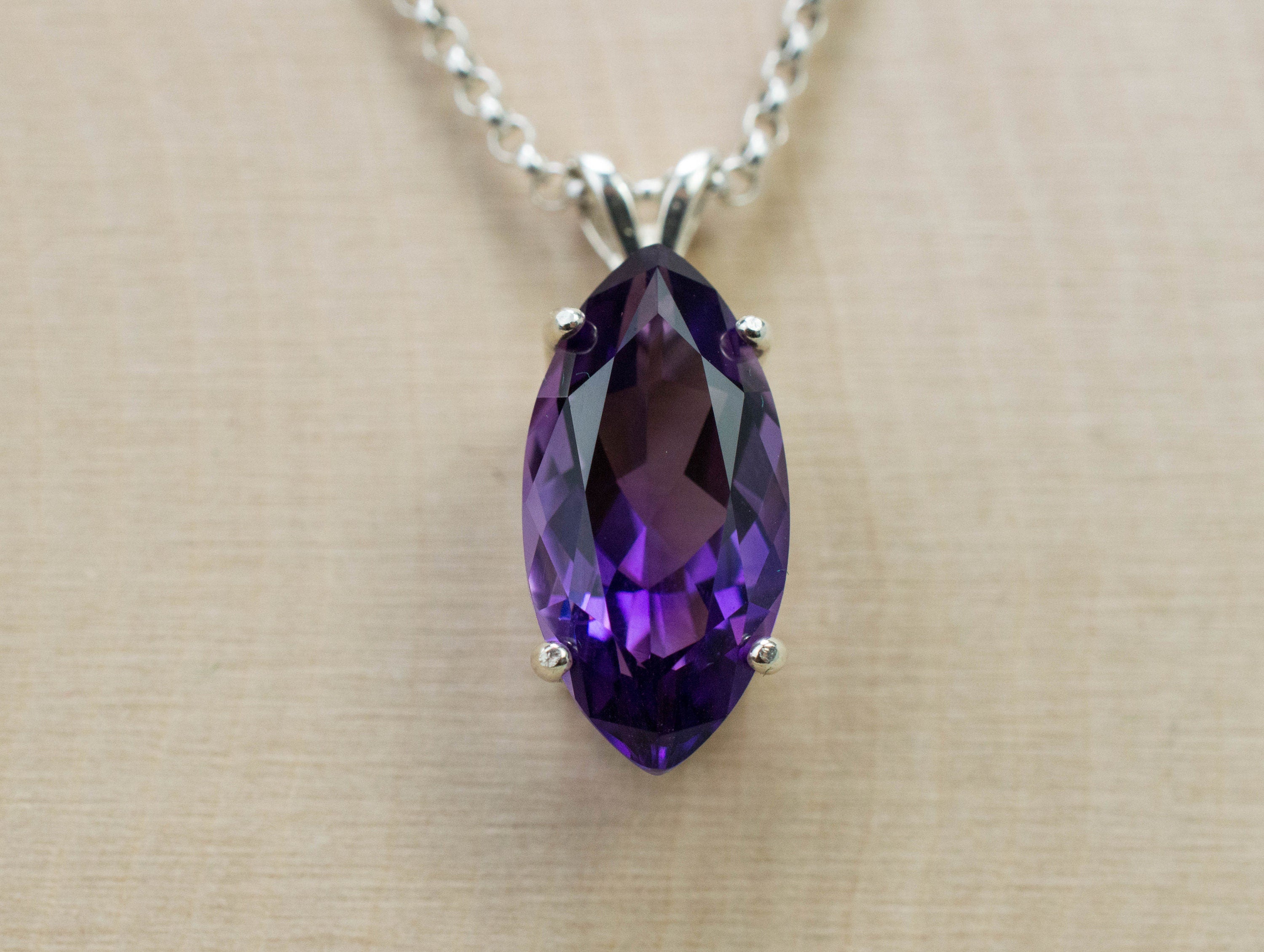 Amethyst Pendant, Natural Untreated Uruguay Amethyst; 3.880cts