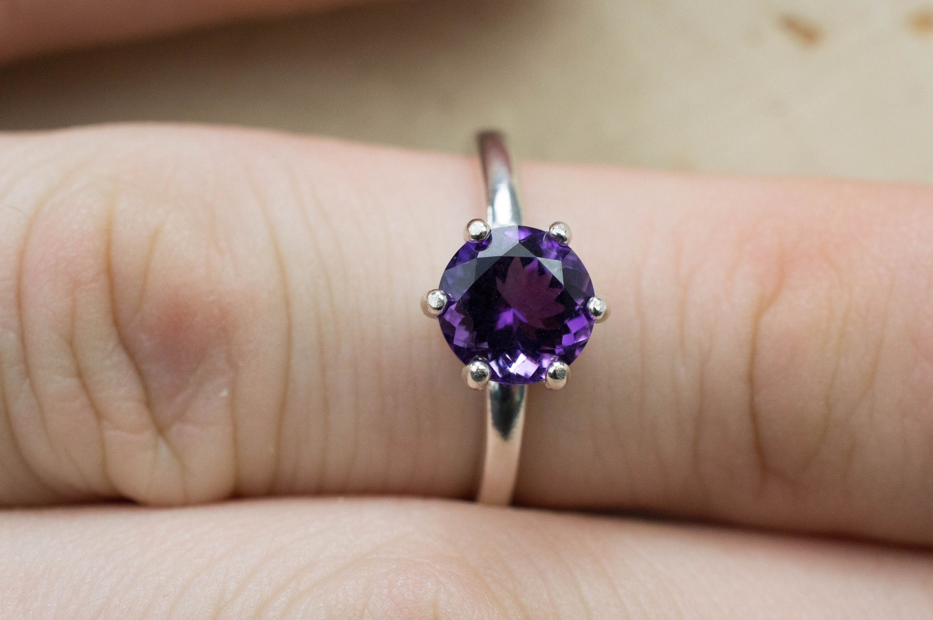 Amethyst Ring, Natural Untreated Uruguay Amethyst; 1.195cts