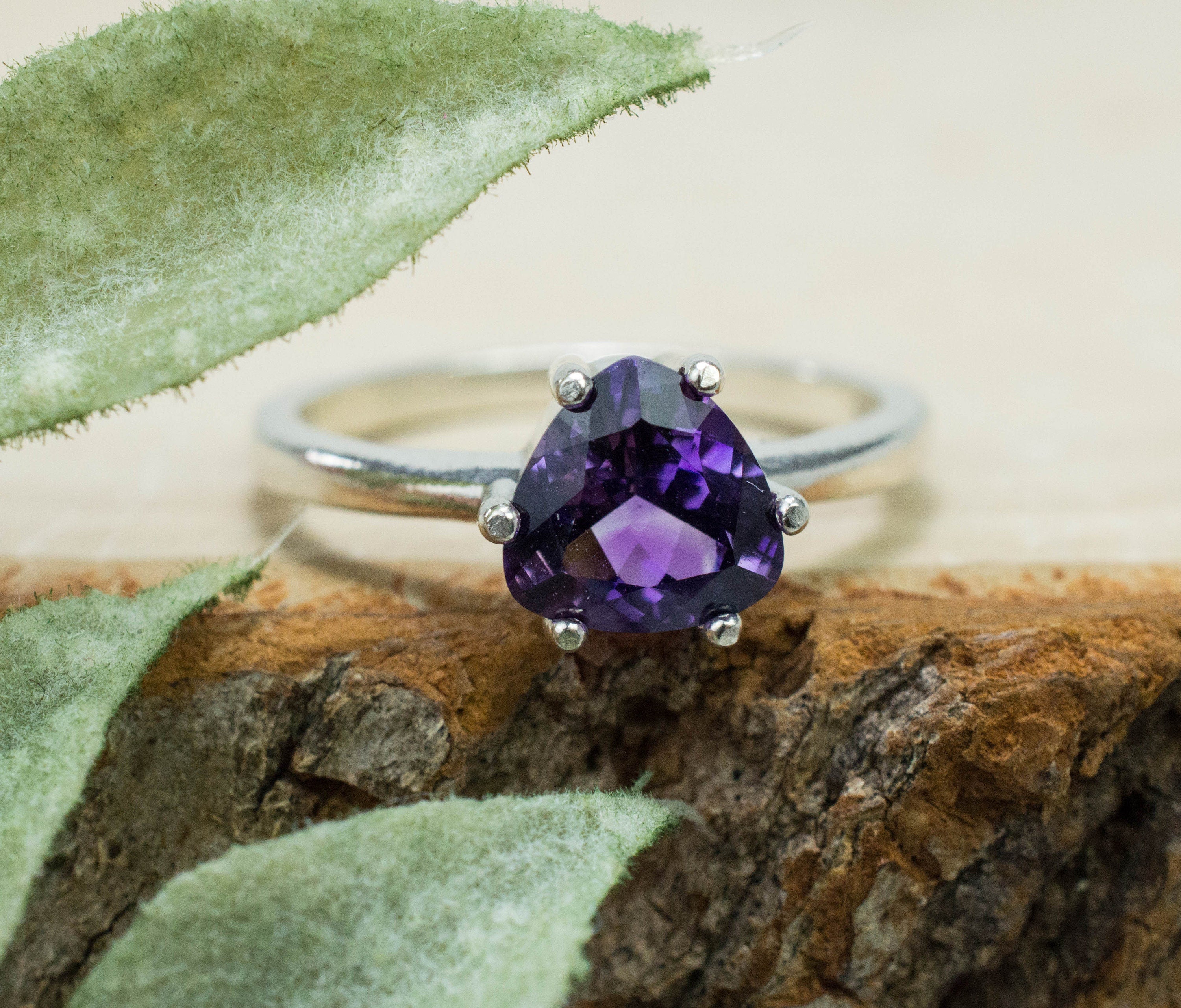 Amethyst Ring, Natural Untreated Uruguay Amethyst; 1.200cts