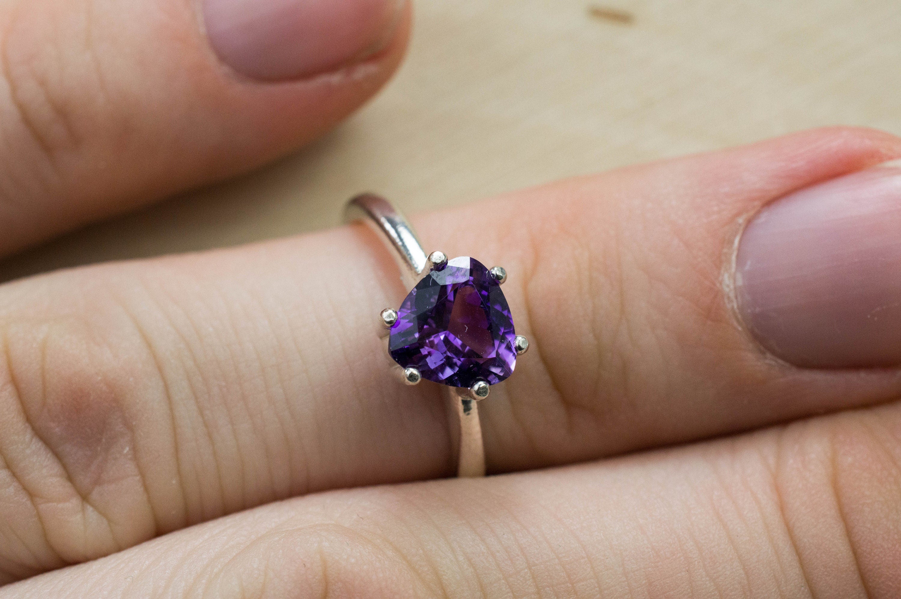 Amethyst Ring, Natural Untreated Uruguay Amethyst; 1.200cts