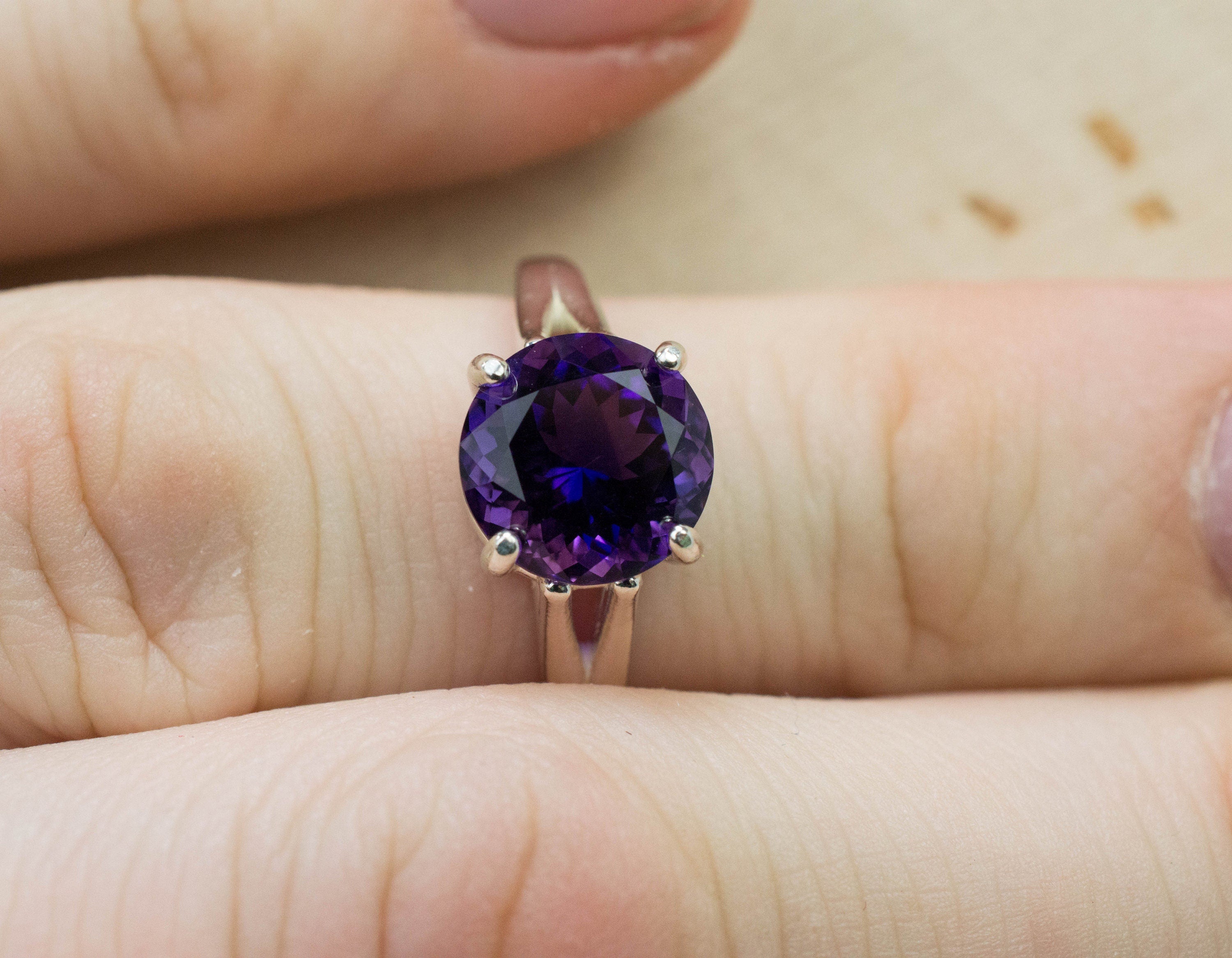 Amethyst Ring, Natural Untreated Uruguay Amethyst; 2.675cts