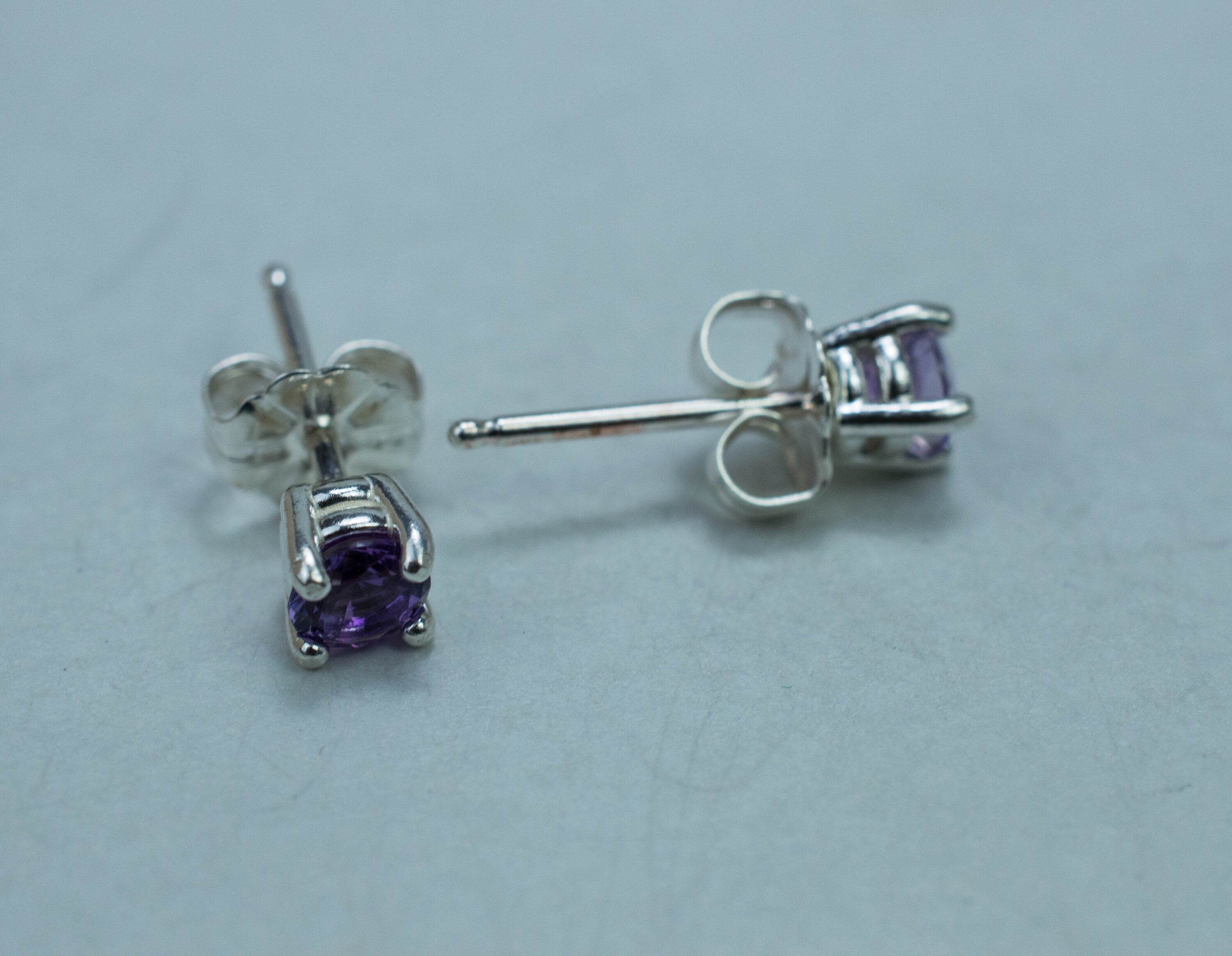 Amethyst Earrings, Natural Untreated Uruguay Amethyst; 0.410cts