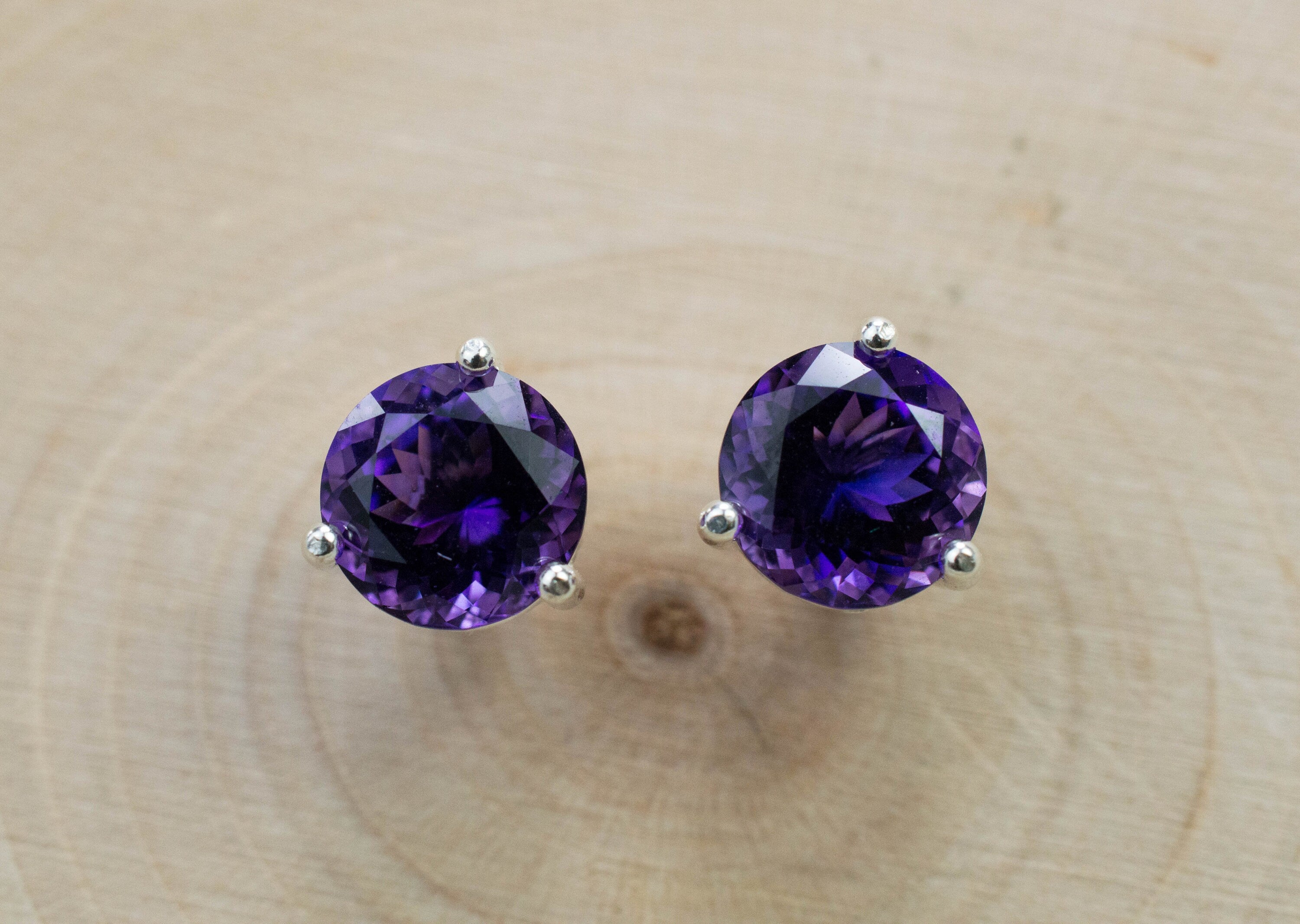 Amethyst Earrings, Natural Untreated Uruguay Amethyst; 2.525cts