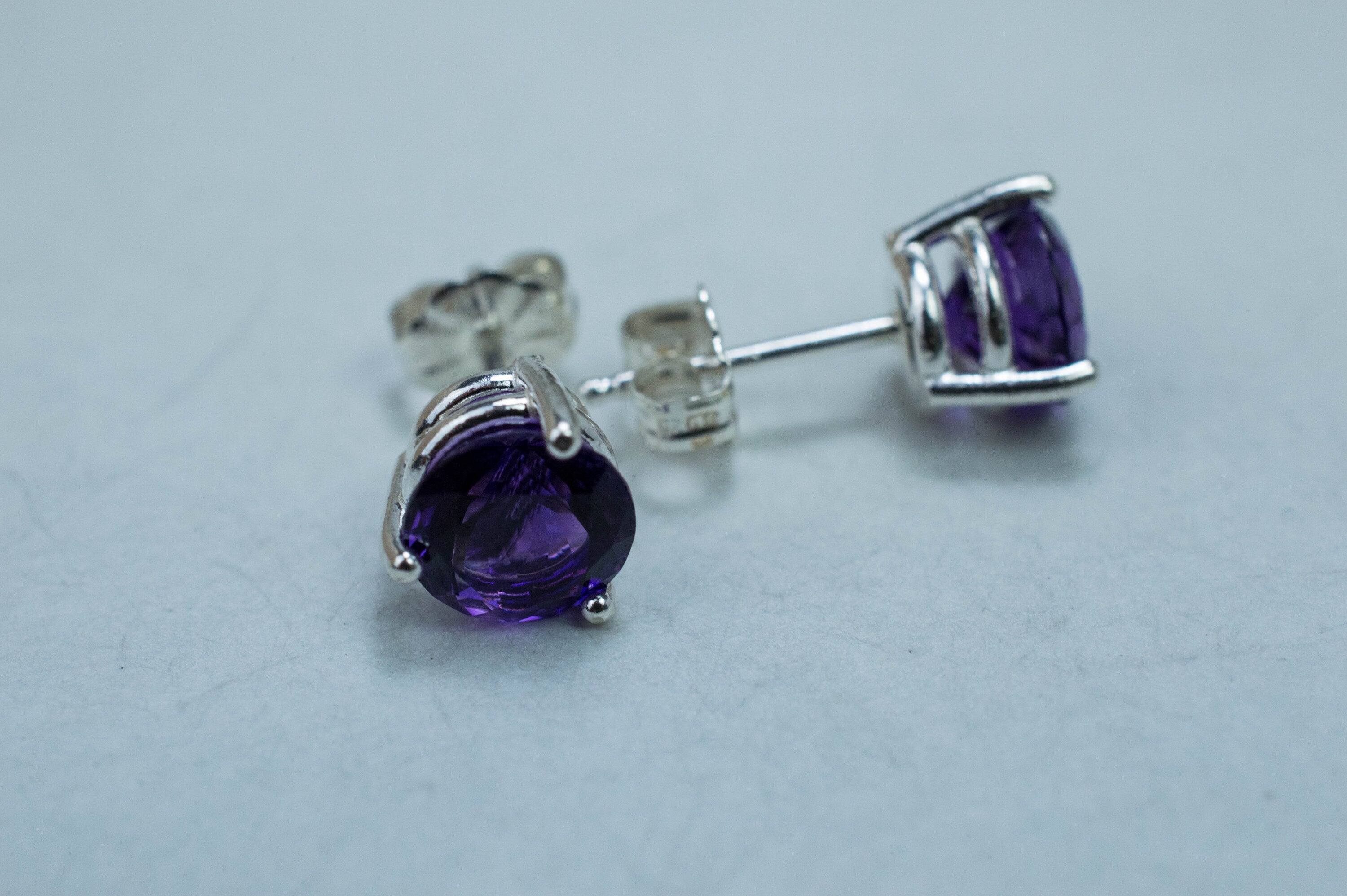 Amethyst Earrings, Natural Untreated Uruguay Amethyst; 2.525cts