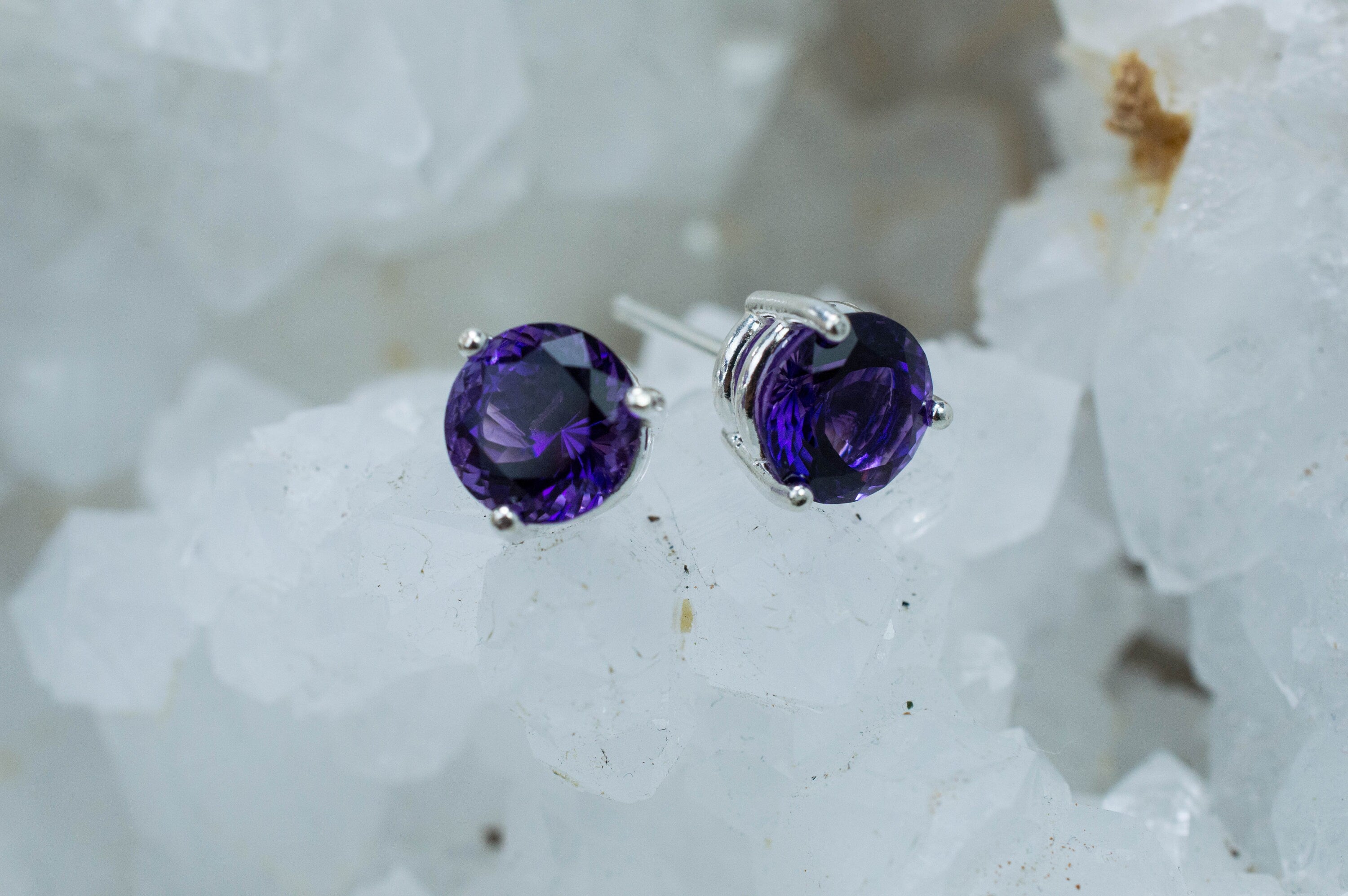 Amethyst Earrings, Natural Untreated Uruguay Amethyst; 2.525cts