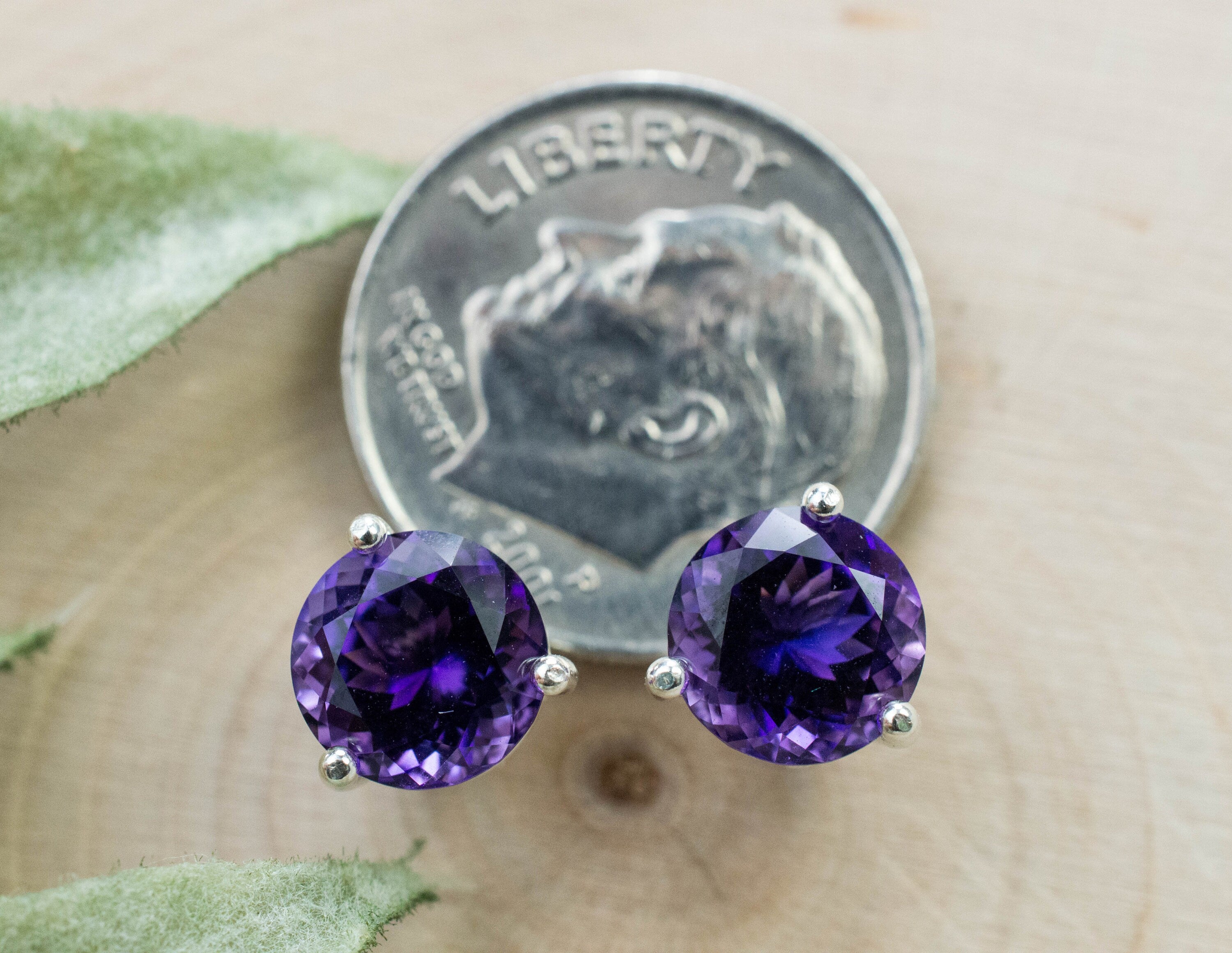 Amethyst Earrings, Natural Untreated Uruguay Amethyst; 2.525cts